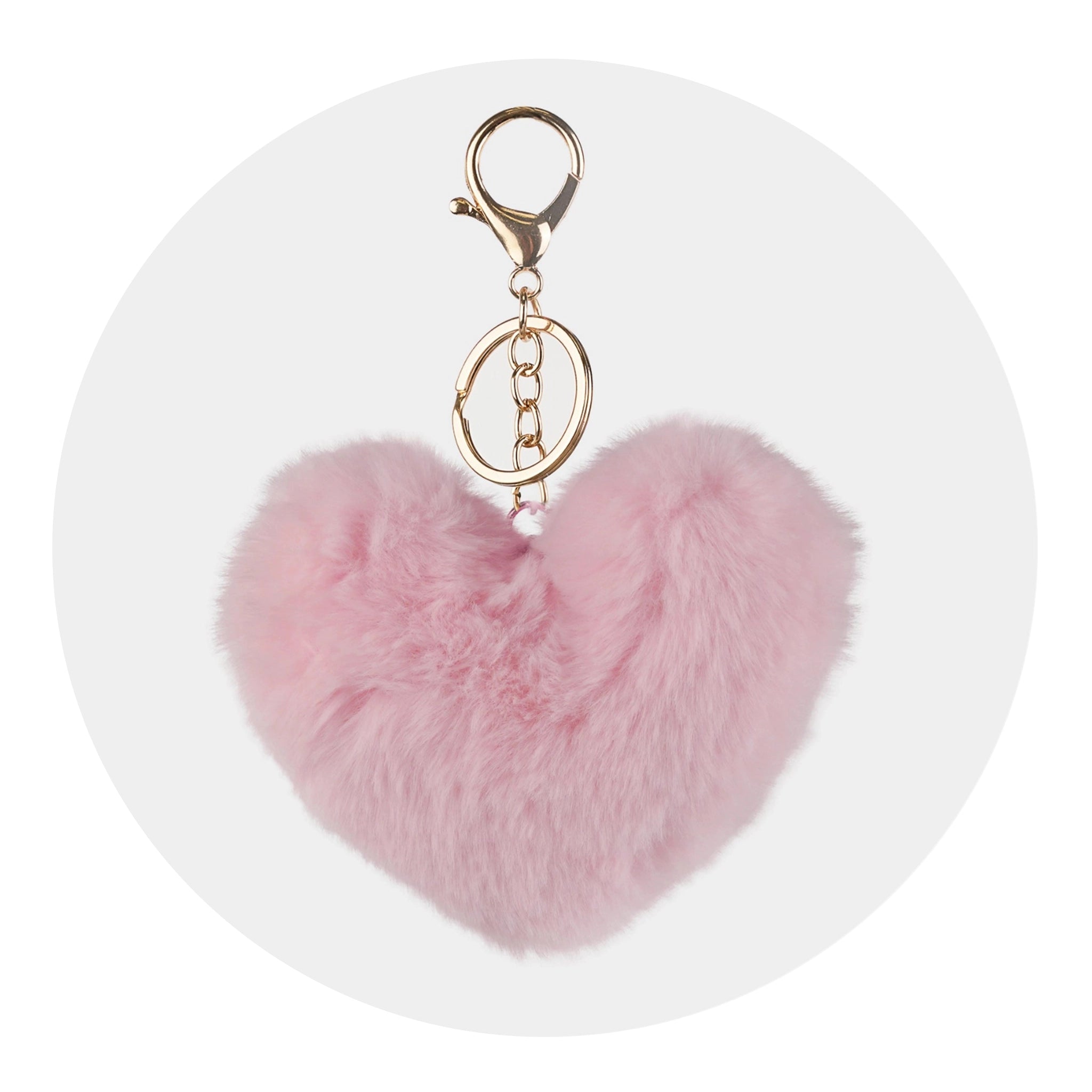 Pom Pom Heart Key Chain - Pink - DIY Craft Warehouse