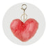 Pom Pom Heart Key Chain - Red & White Tie Dye - DIY Craft Warehouse