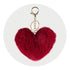 Pom Pom Heart Key Chain - Wine Red - DIY Craft Warehouse