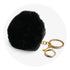 Pom Pom Round Key Chain - Black - DIY Craft Warehouse