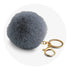 Pom Pom Round Key Chain - Dark Gray - DIY Craft Warehouse