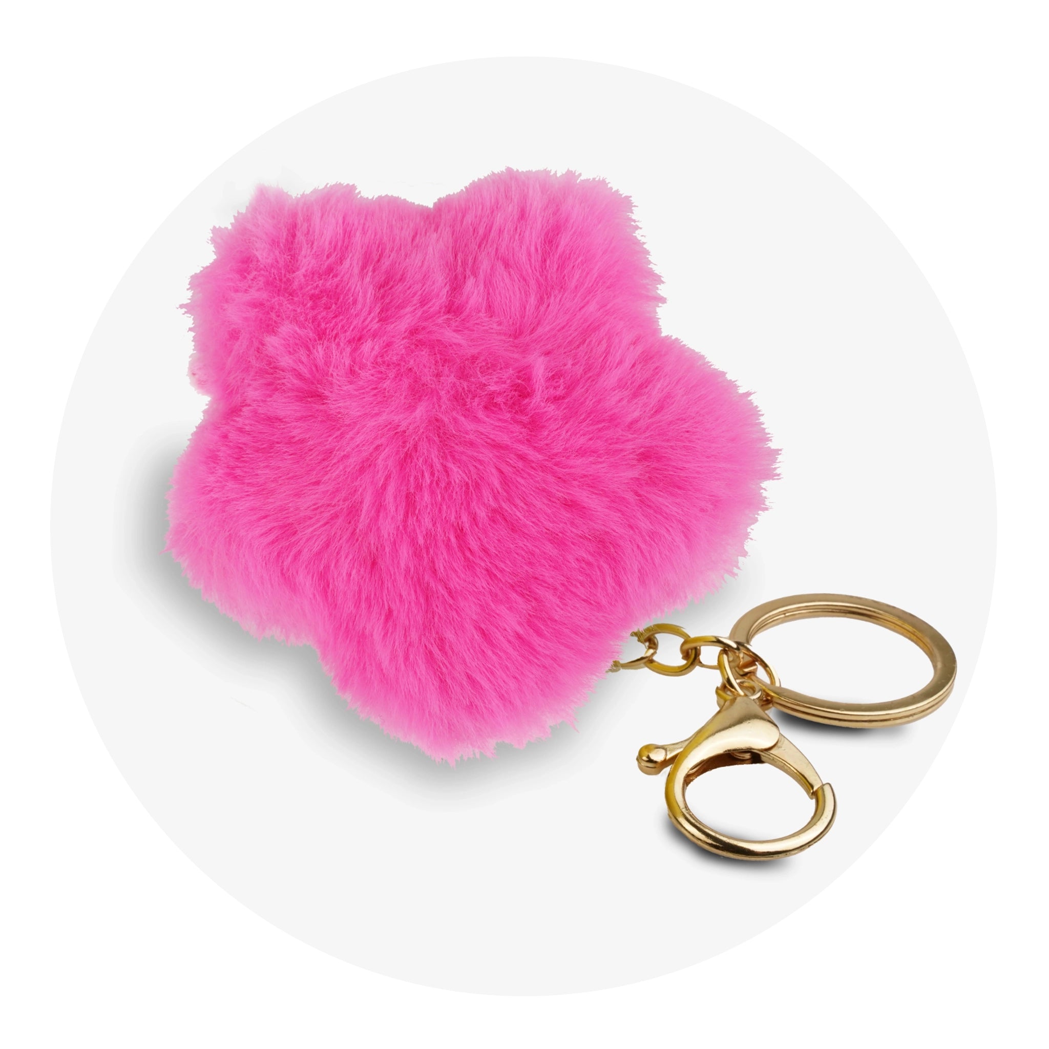 Pom Pom Star Key Chain - Hot Pink - DIY Craft Warehouse