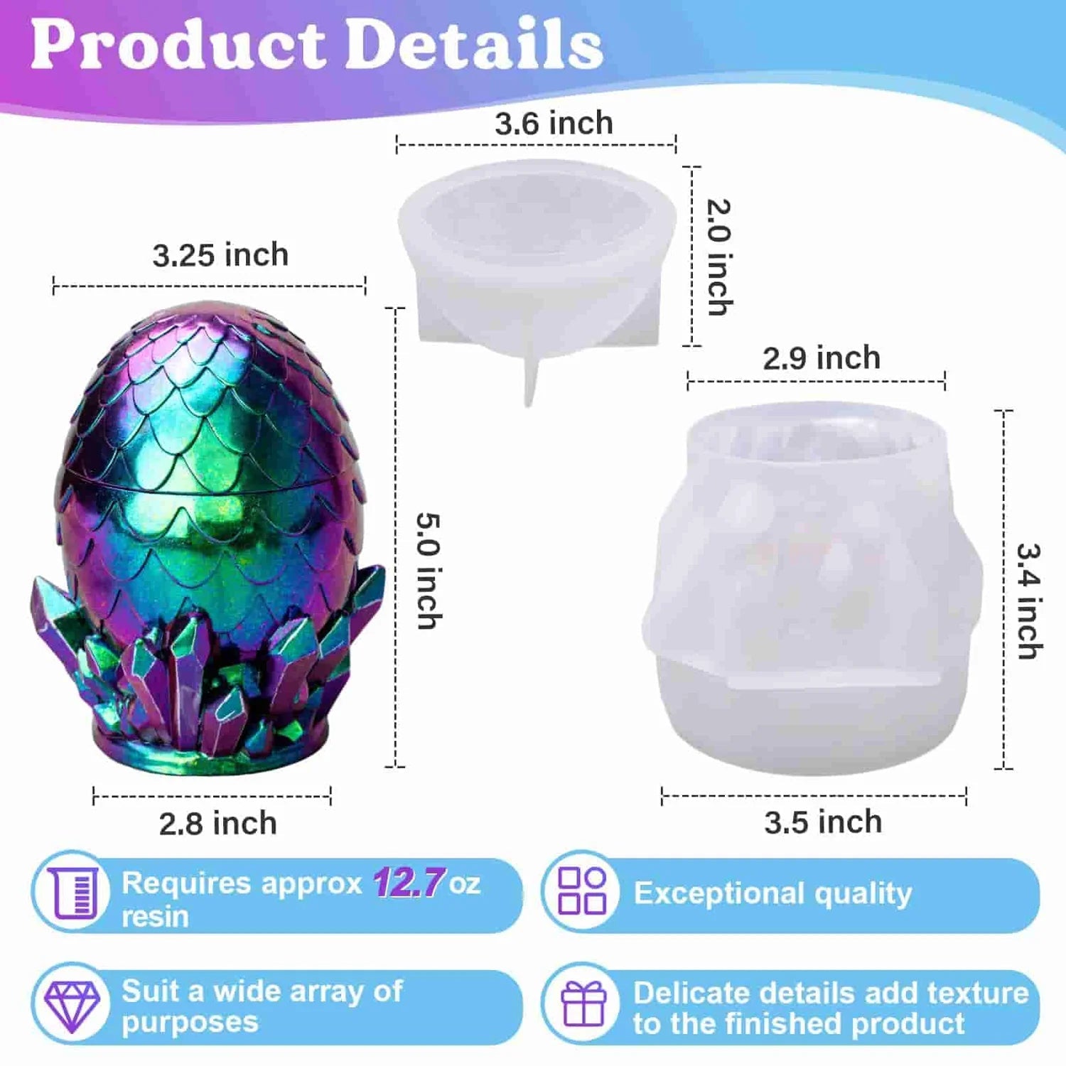 Resin Silicone Mold - Dragon Egg - DIY Craft Warehouse