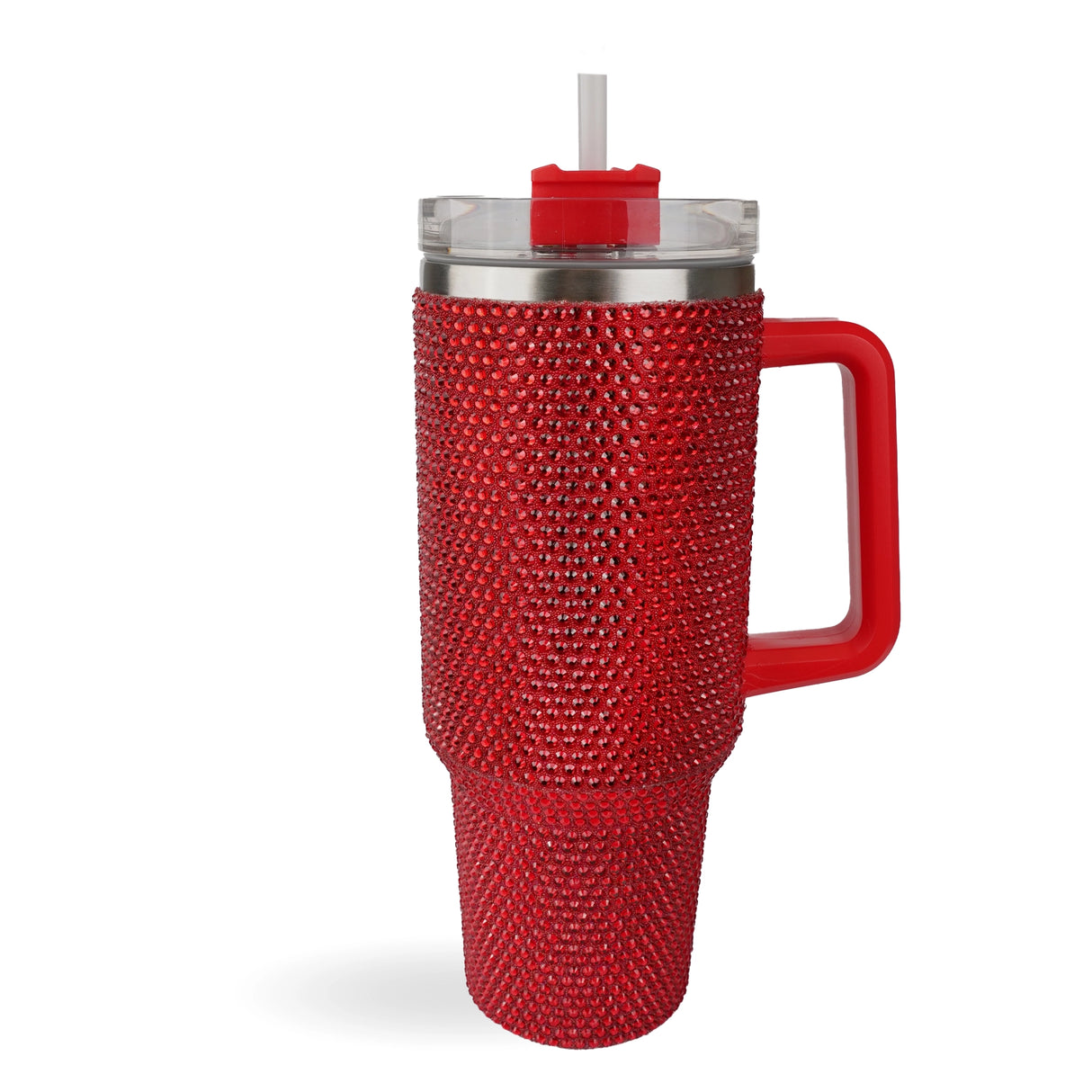 Handled Travel Mug Rhinestone - Red