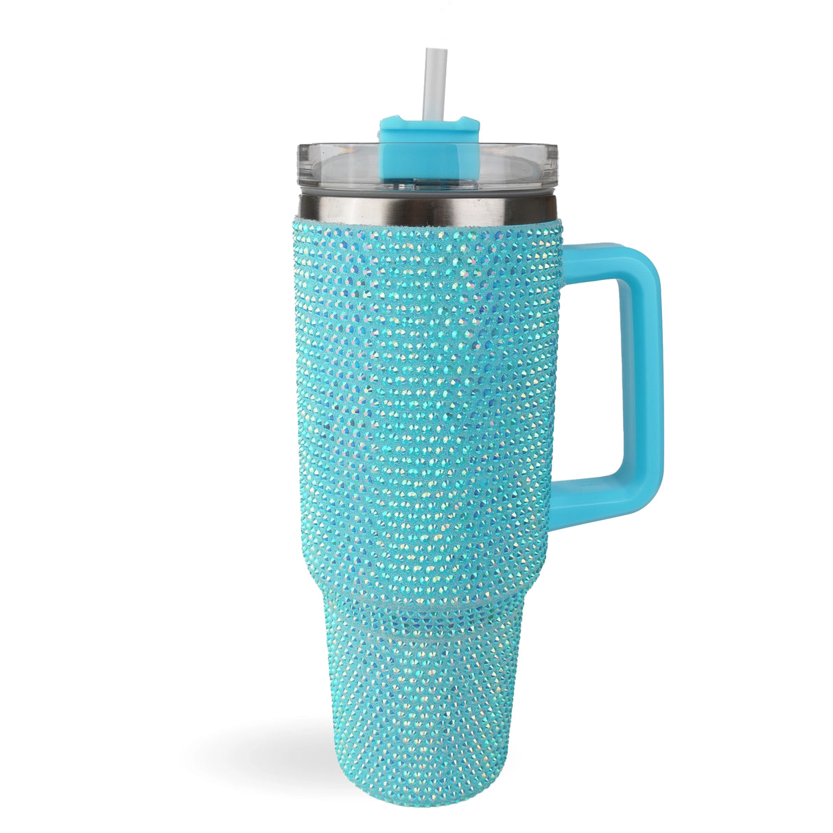 Handled Travel Mug Rhinestone - Blue