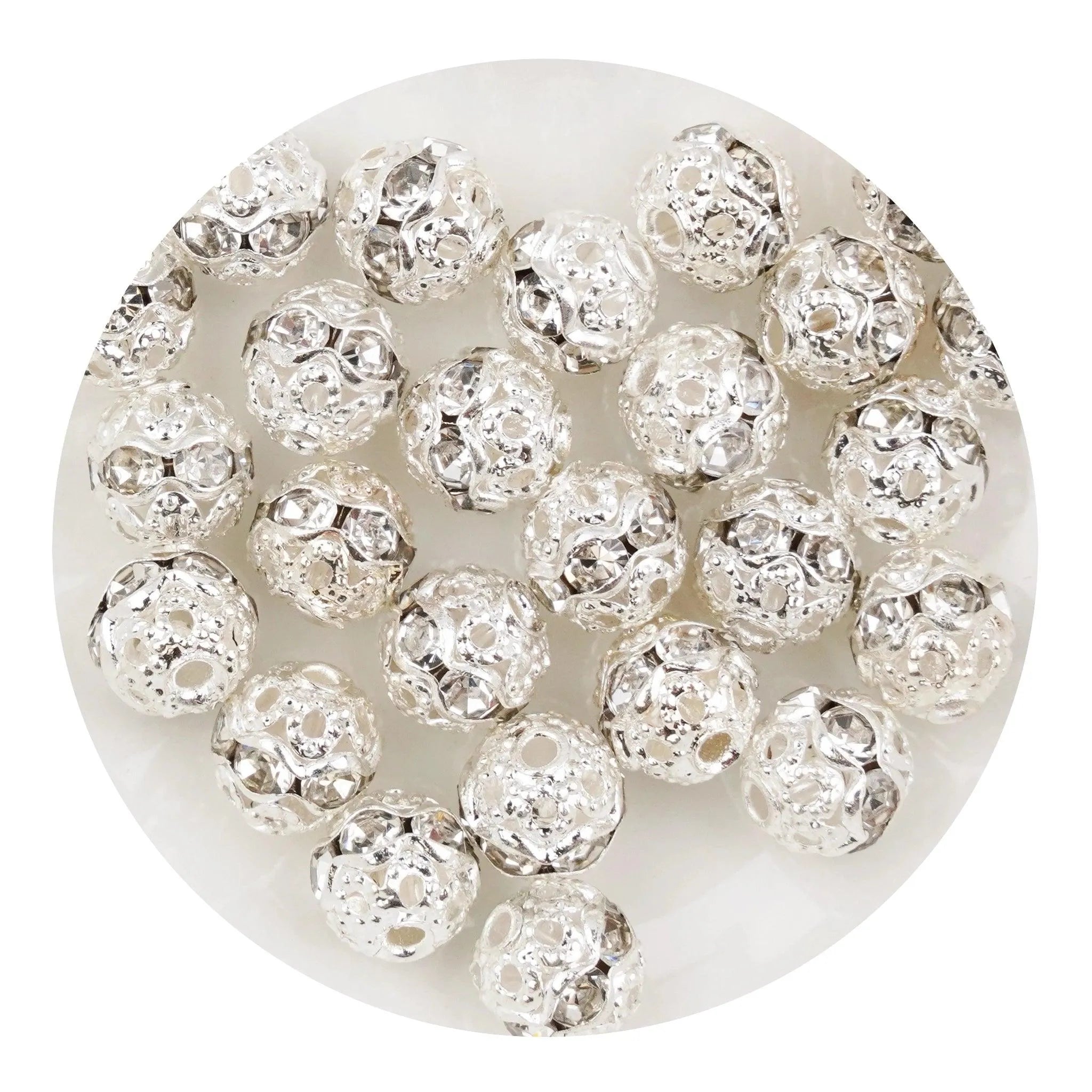 Round String Bead Silver - Iridescent Stones | Wholesale Supplies