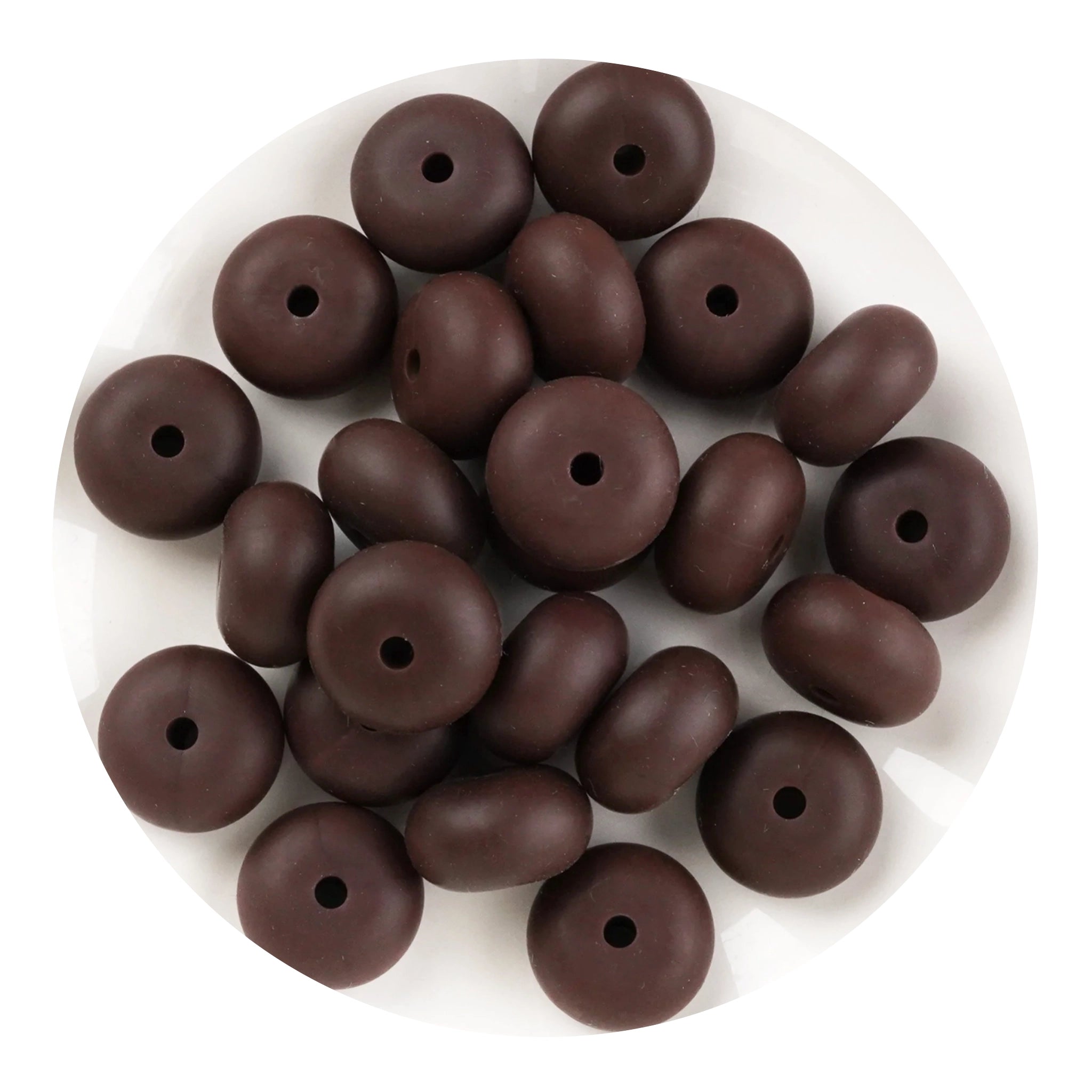 Silicone Bead Abacus Disc - Chocolate - DIY Craft Warehouse