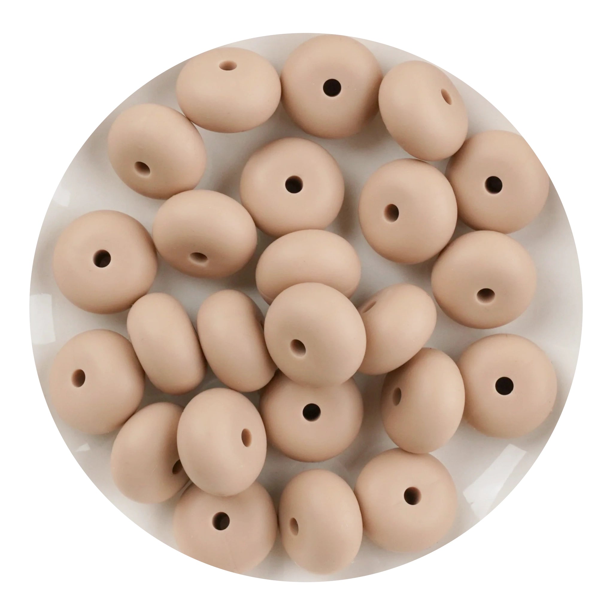 Silicone Bead Abacus Disc - Oatmeal - DIY Craft Warehouse