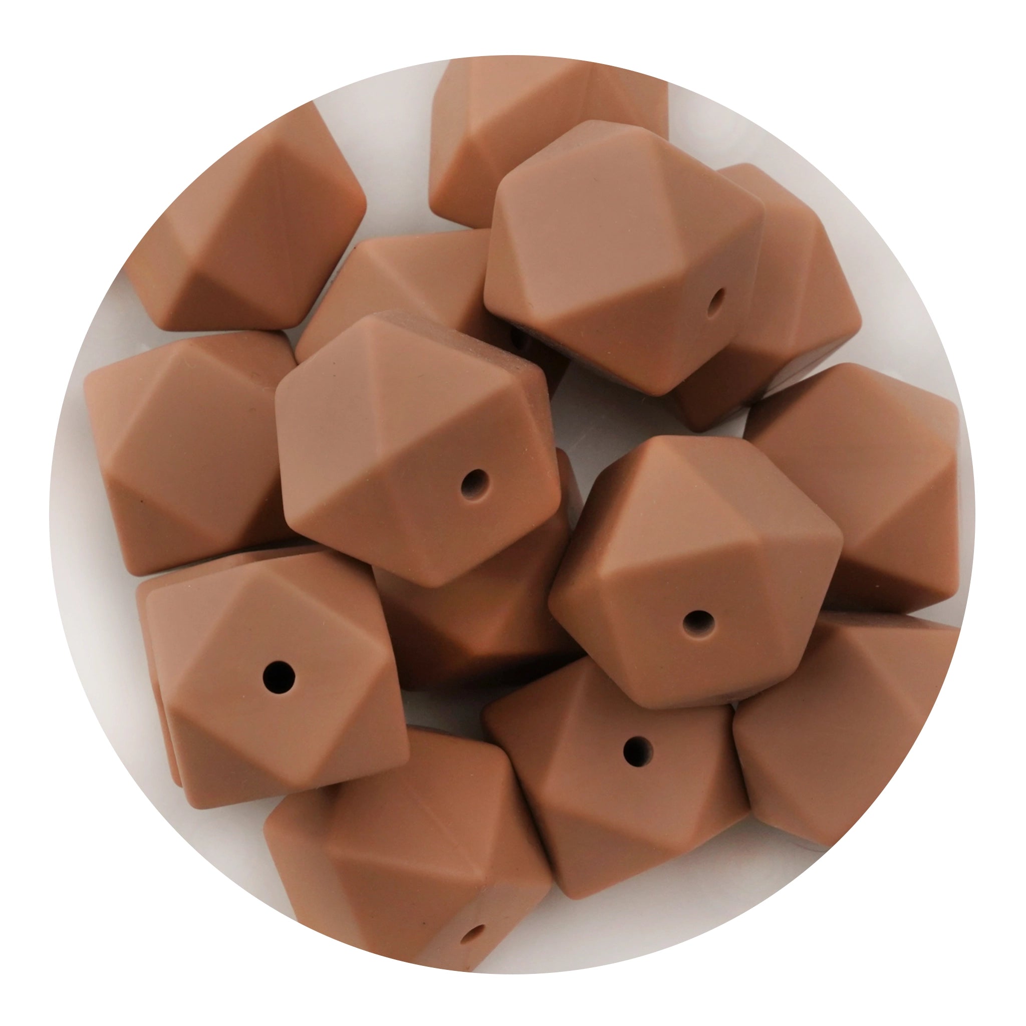 Silicone Bead Hexagon - Camel - DIY Craft Warehouse