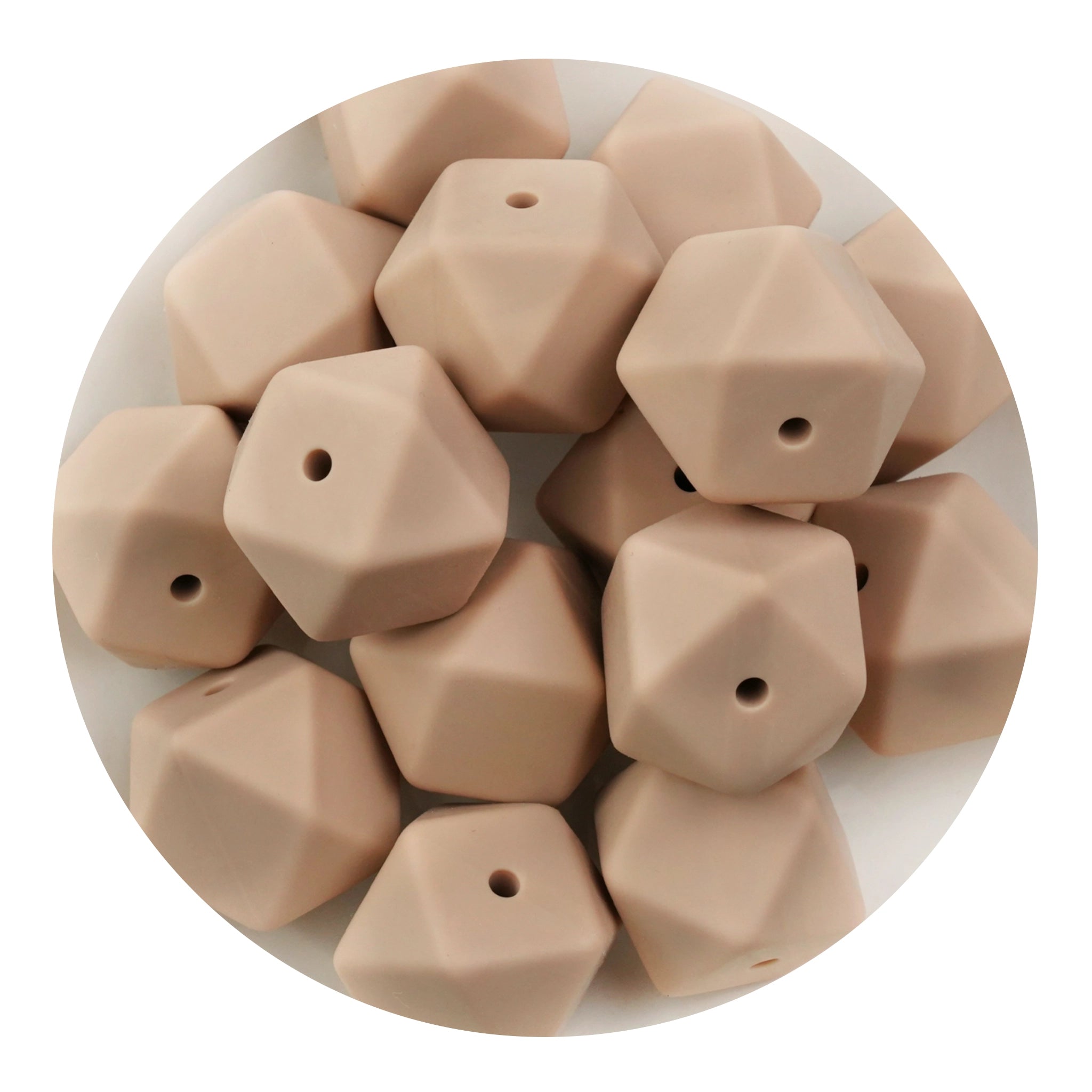 Silicone Bead Hexagon - Oatmeal - DIY Craft Warehouse