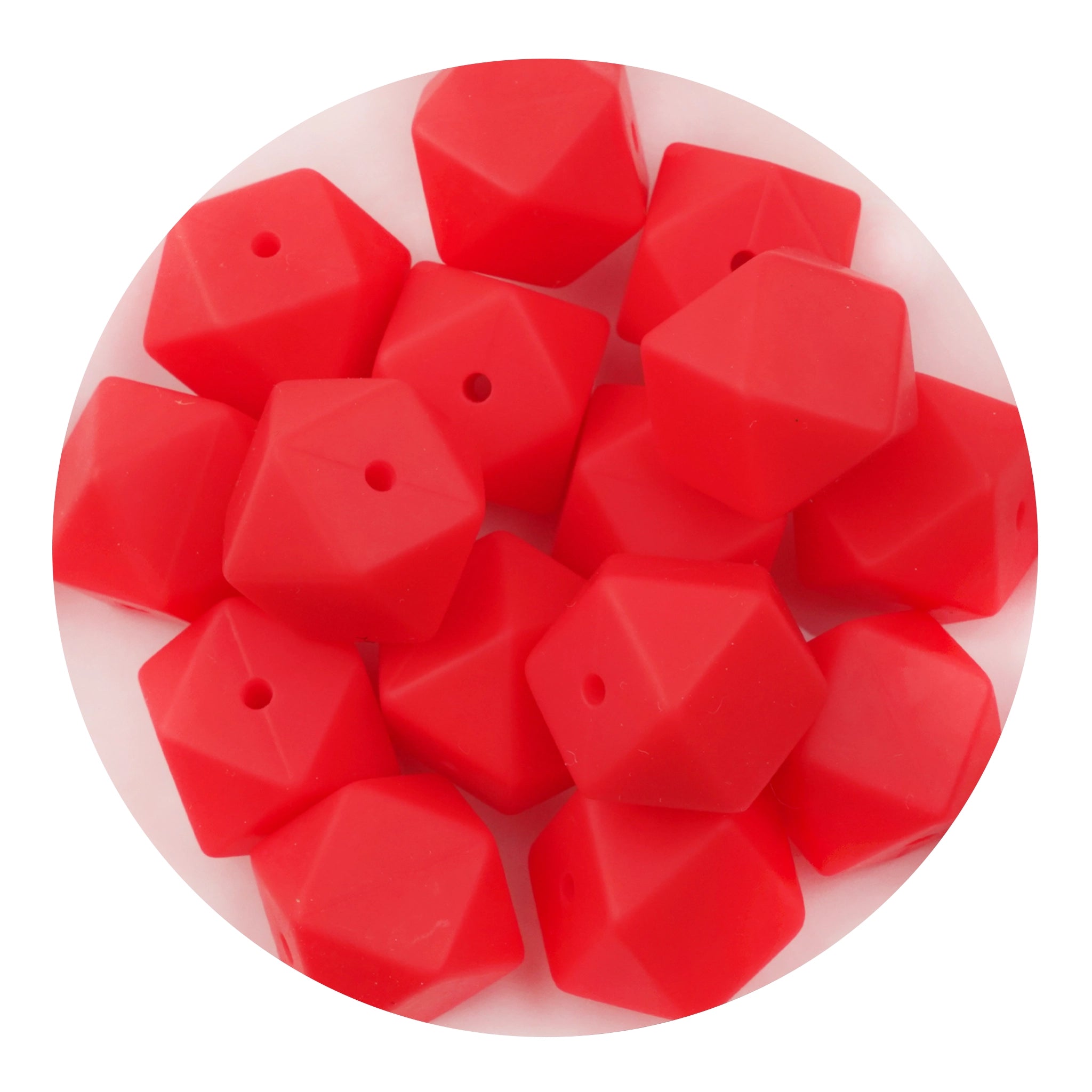 Silicone Bead Hexagon - Red - DIY Craft Warehouse