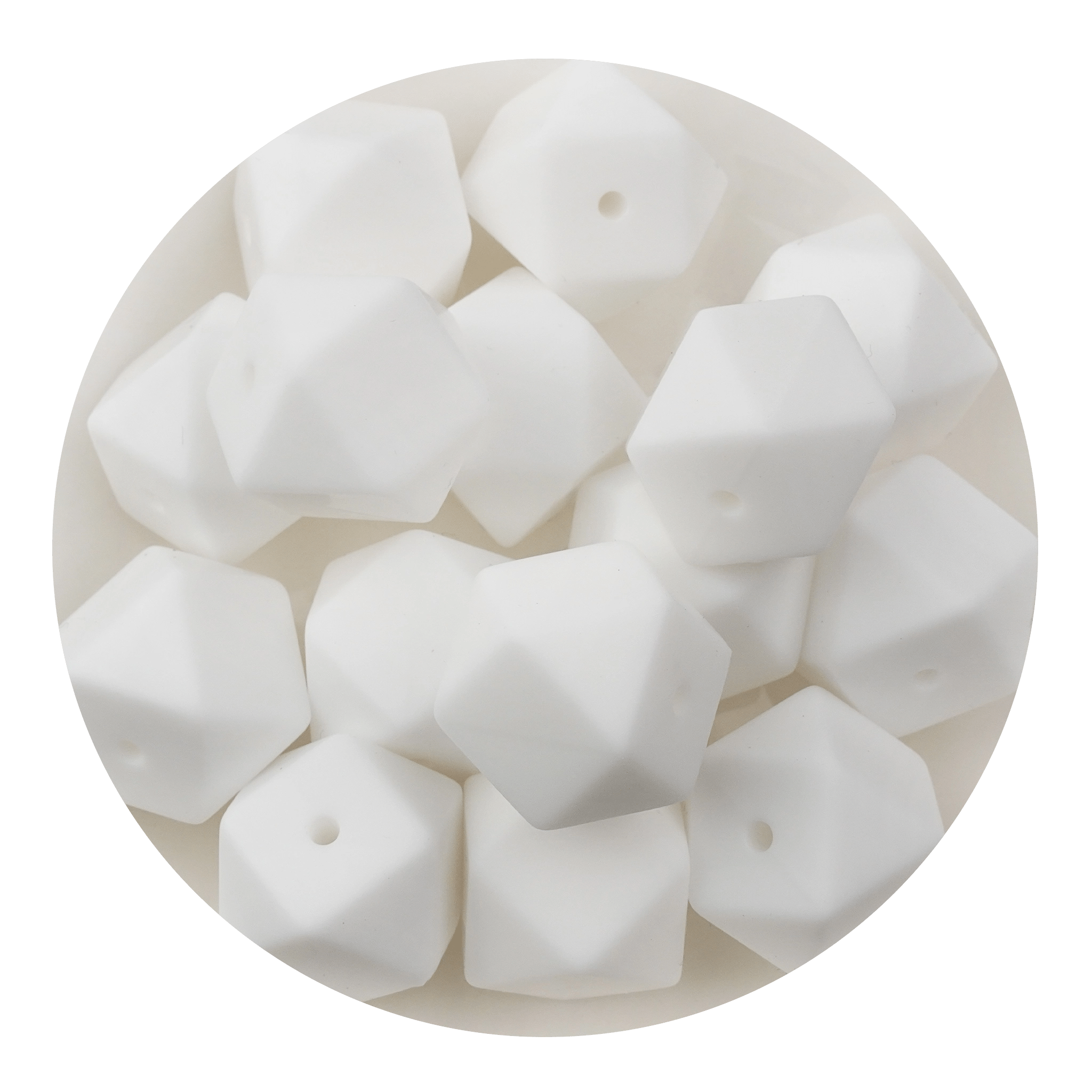 Silicone Bead Hexagon - White - DIY Craft Warehouse