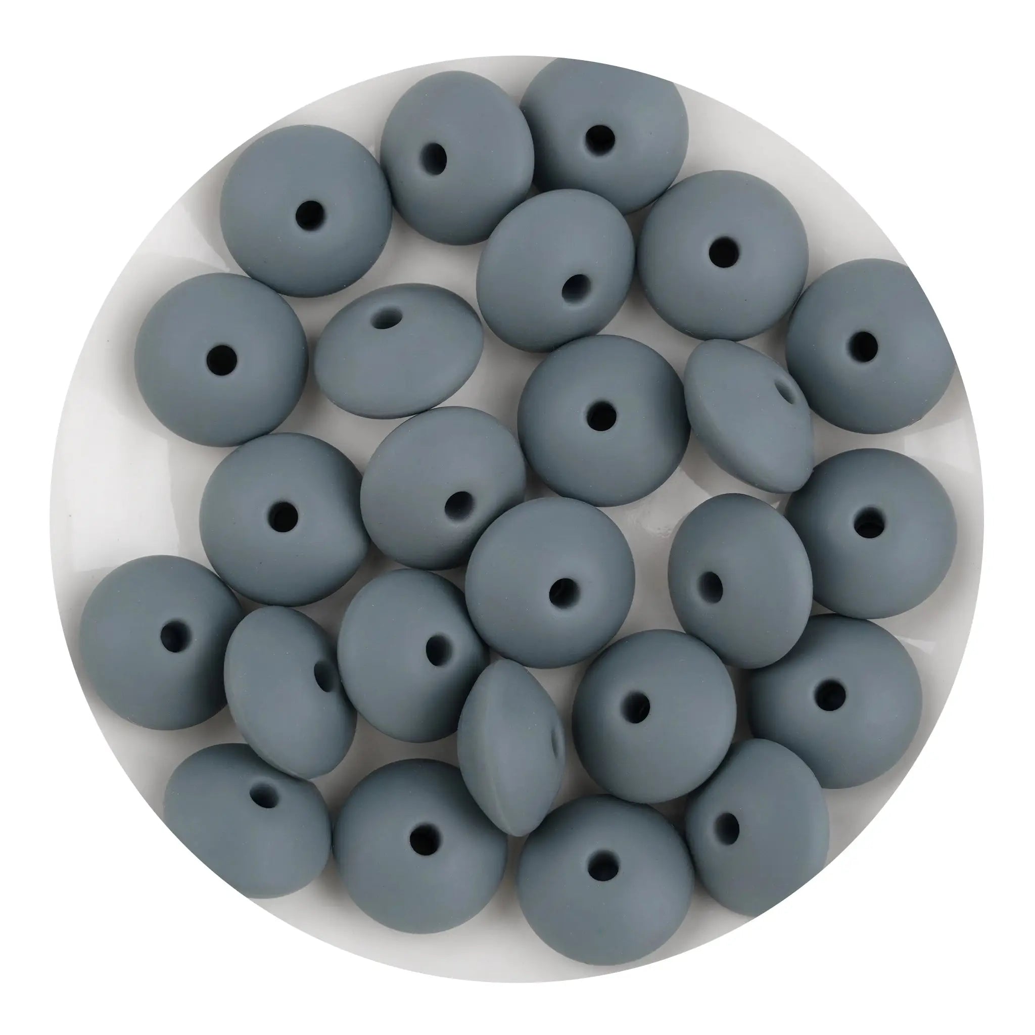 Silicone Bead Lentil Disc - Dim Gray - DIY Craft Warehouse