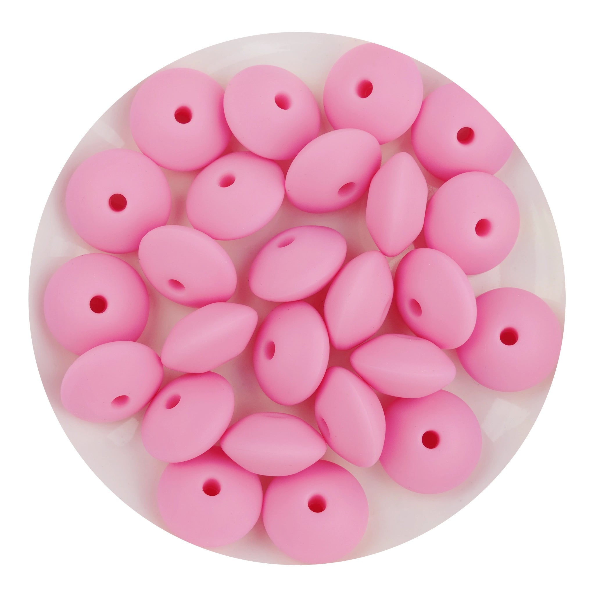 Silicone Bead Lentil Disc - Pink - DIY Craft Warehouse