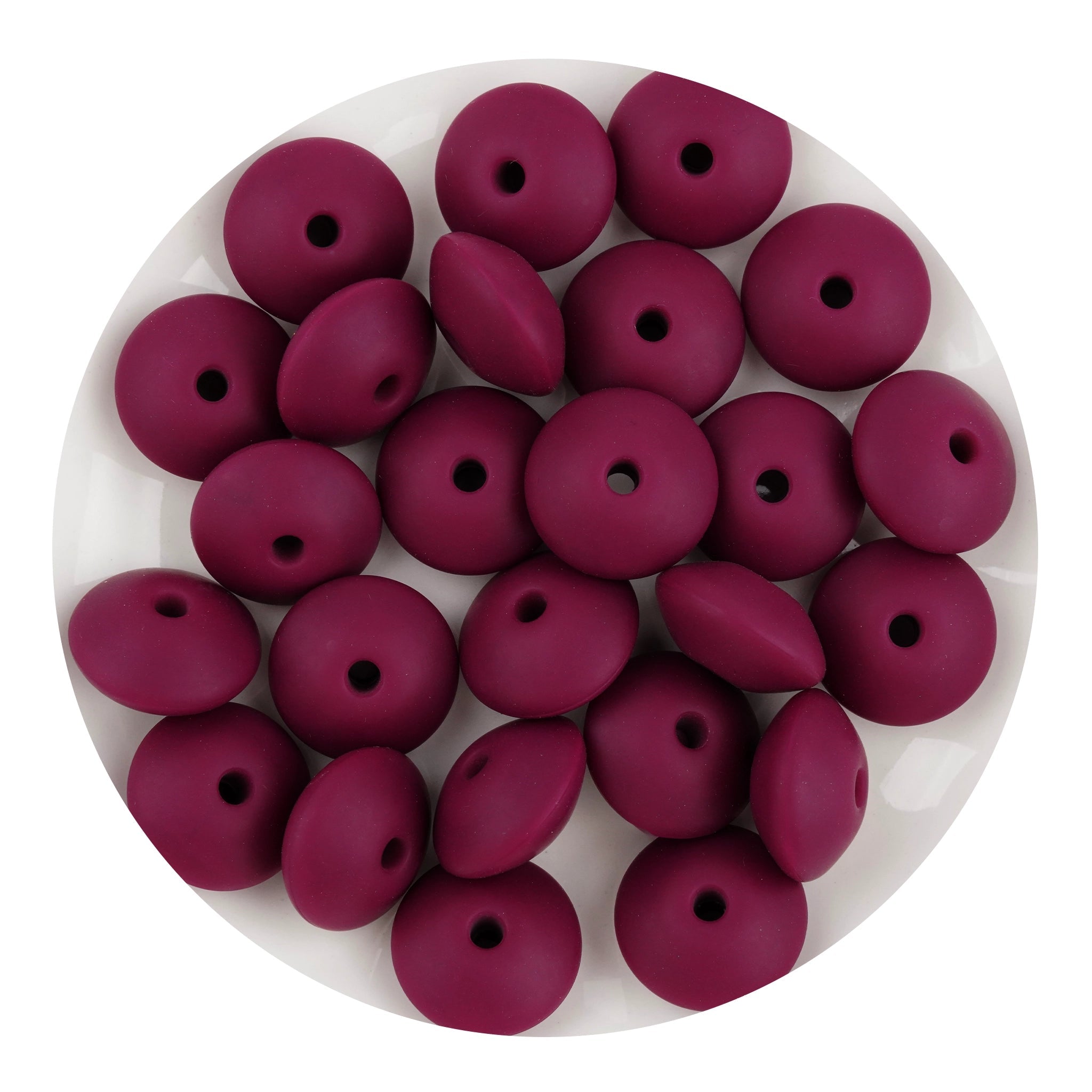 Silicone Bead Lentil Disc - Plum Purple - DIY Craft Warehouse