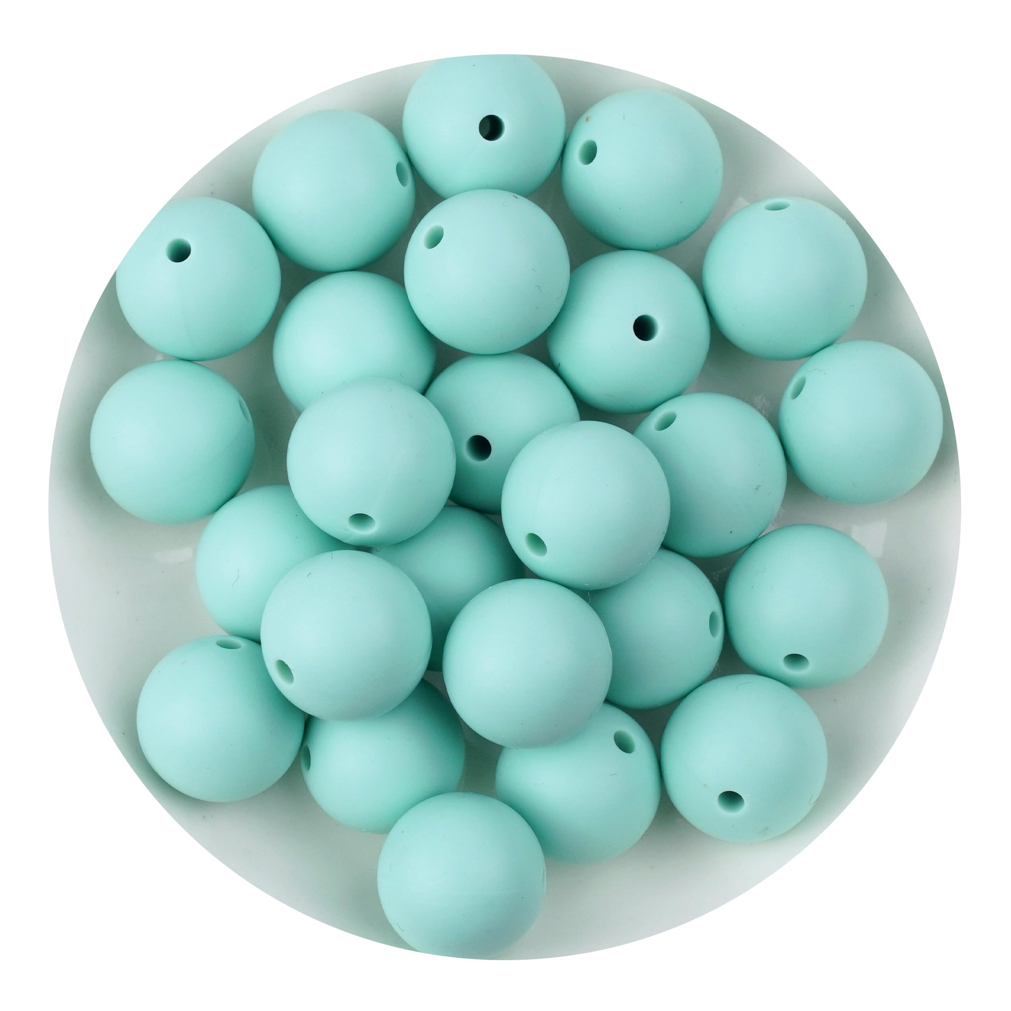 Silicone Bead Round - Blue Green - DIY Craft Warehouse