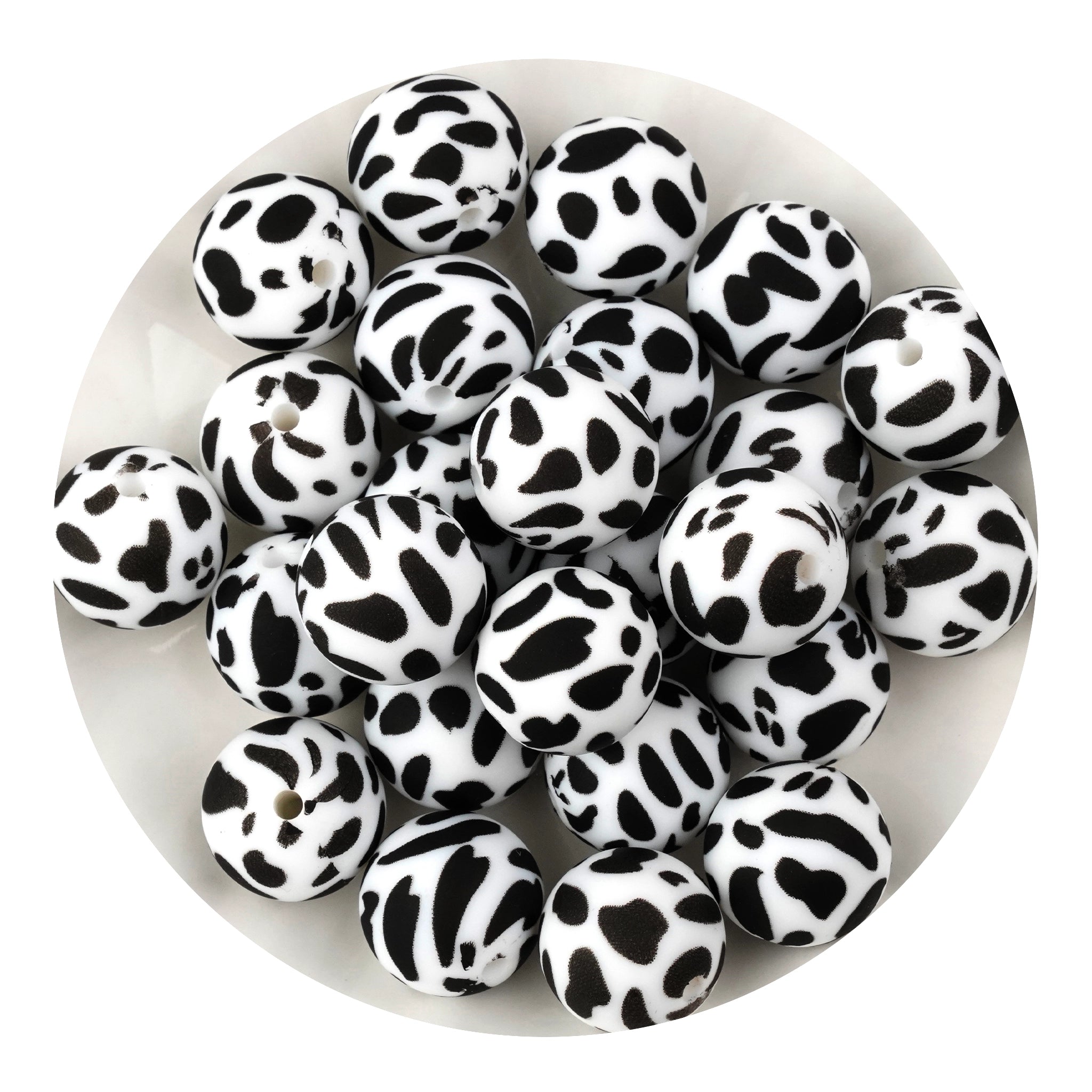 Silicone Bead Round - Cow - DIY Craft Warehouse