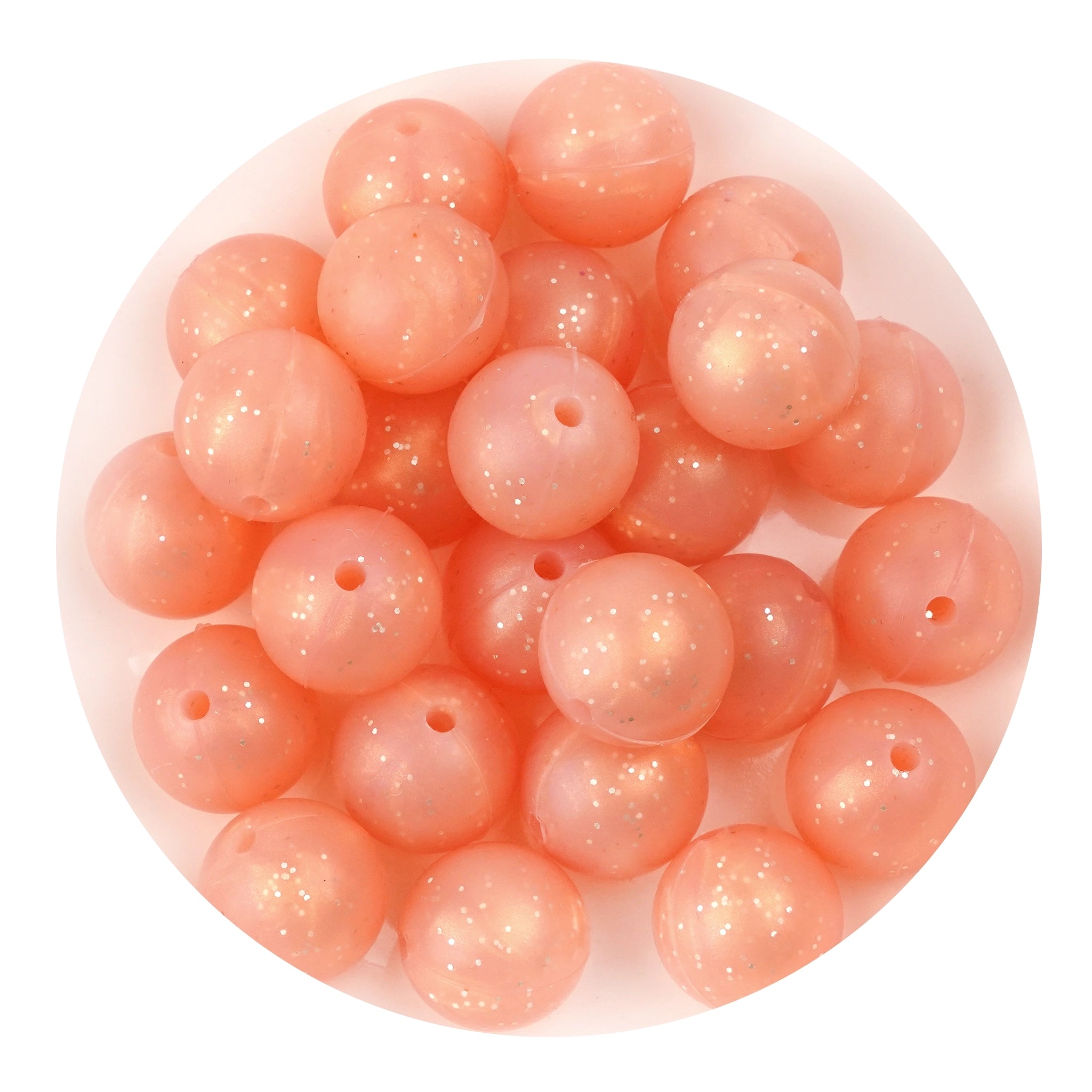 Silicone Bead Round - Glitter Rose Gold - DIY Craft Warehouse