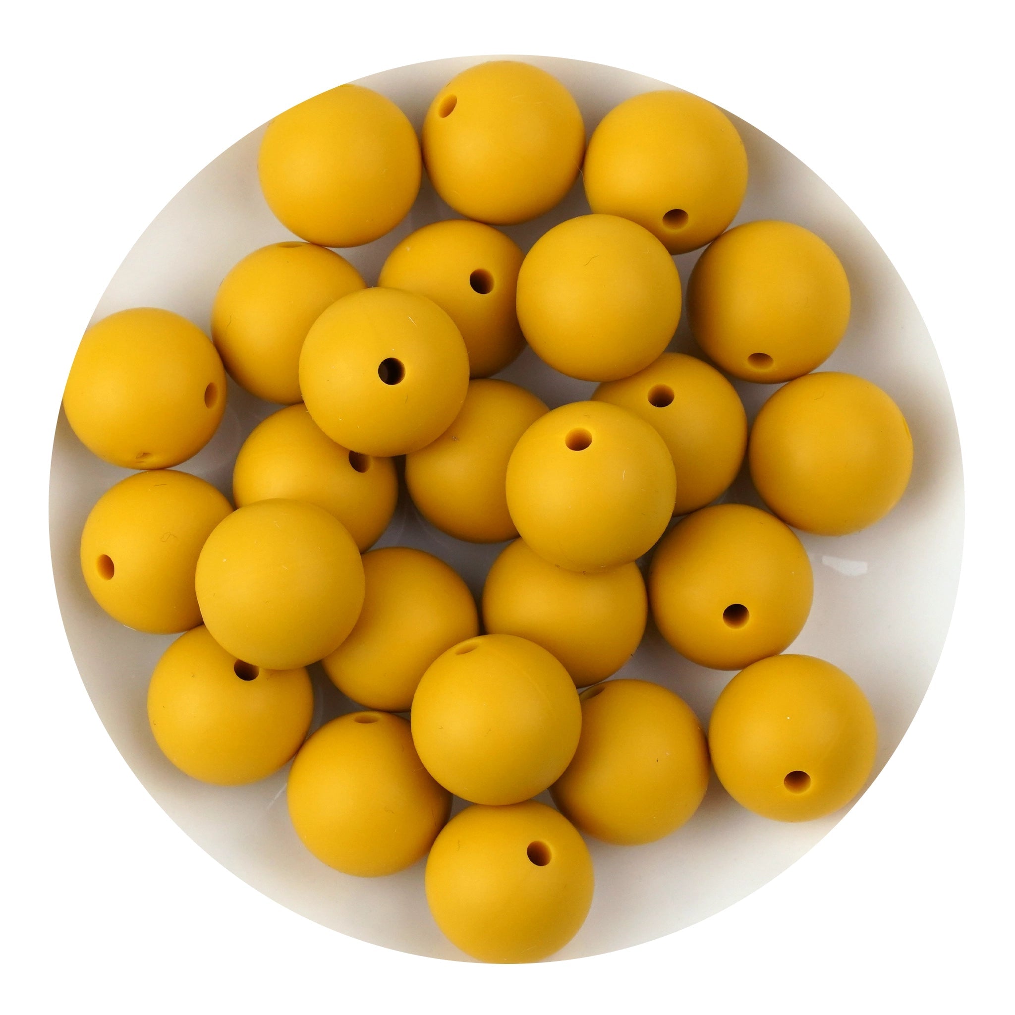 Silicone Bead Round - Mustard - DIY Craft Warehouse