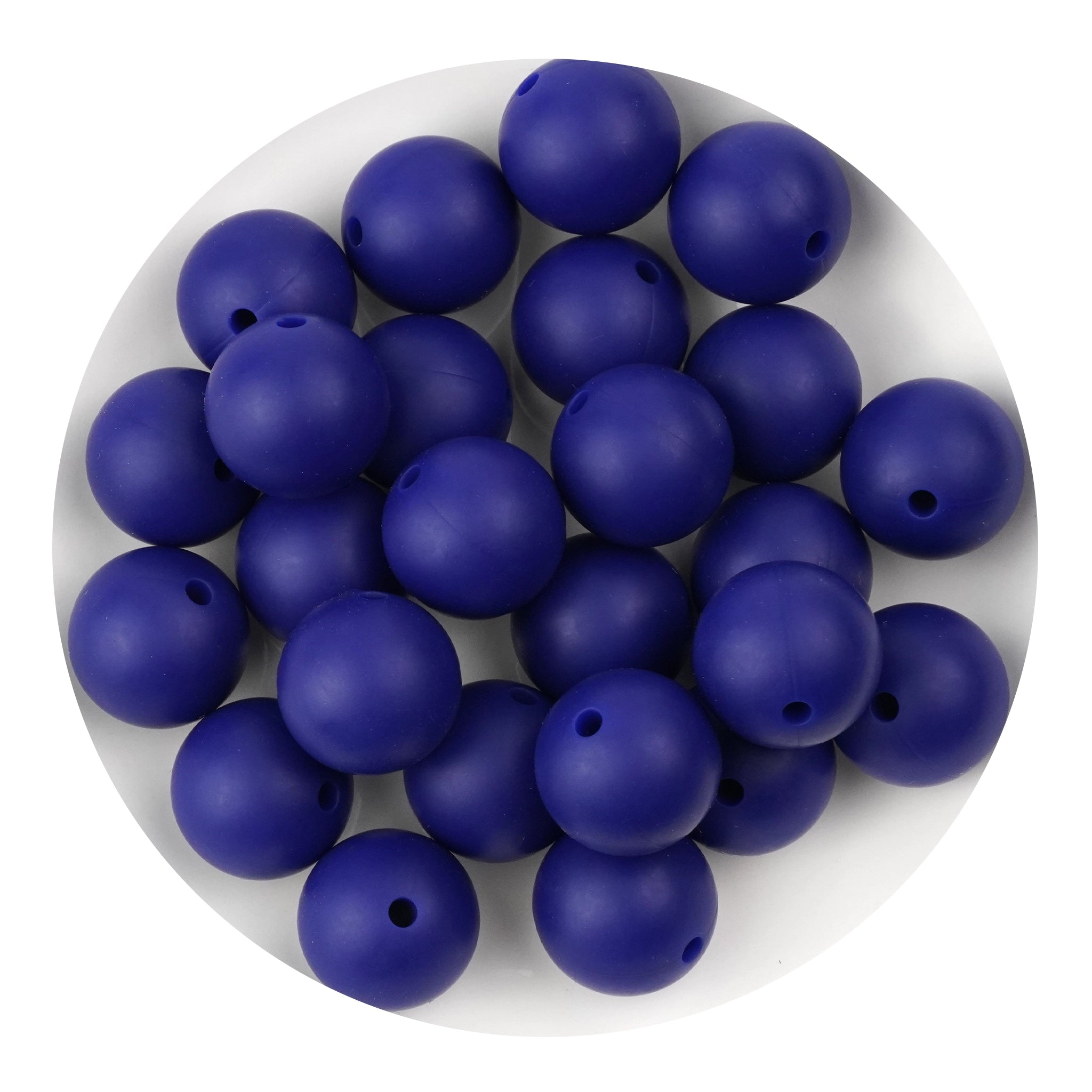 Silicone Bead Round - Navy - DIY Craft Warehouse