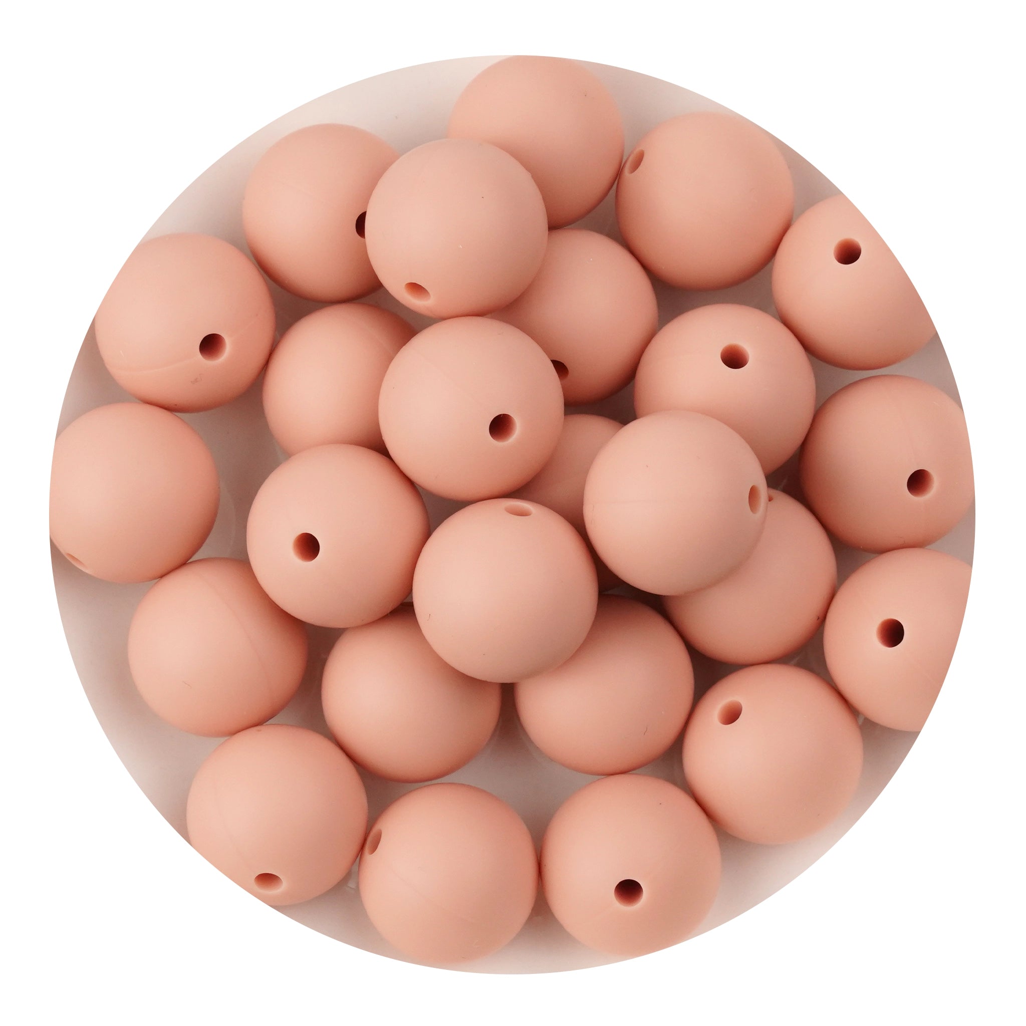 Silicone Bead Round - Peachy - DIY Craft Warehouse