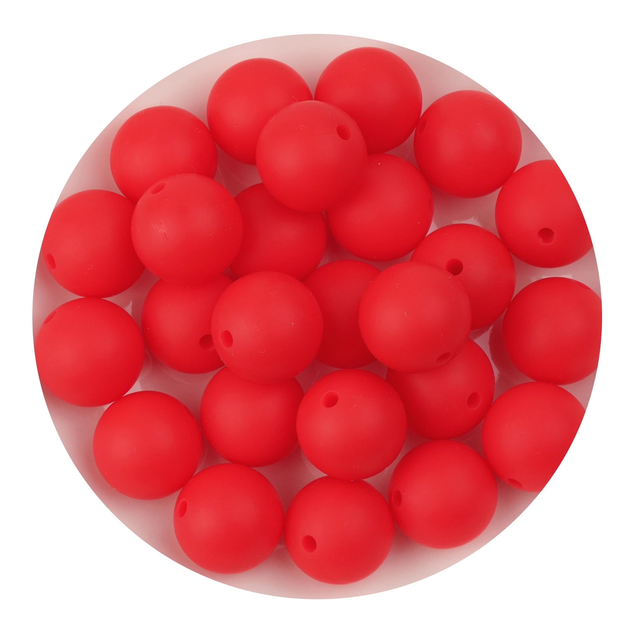 Silicone Bead Round - Strawberry Red - DIY Craft Warehouse