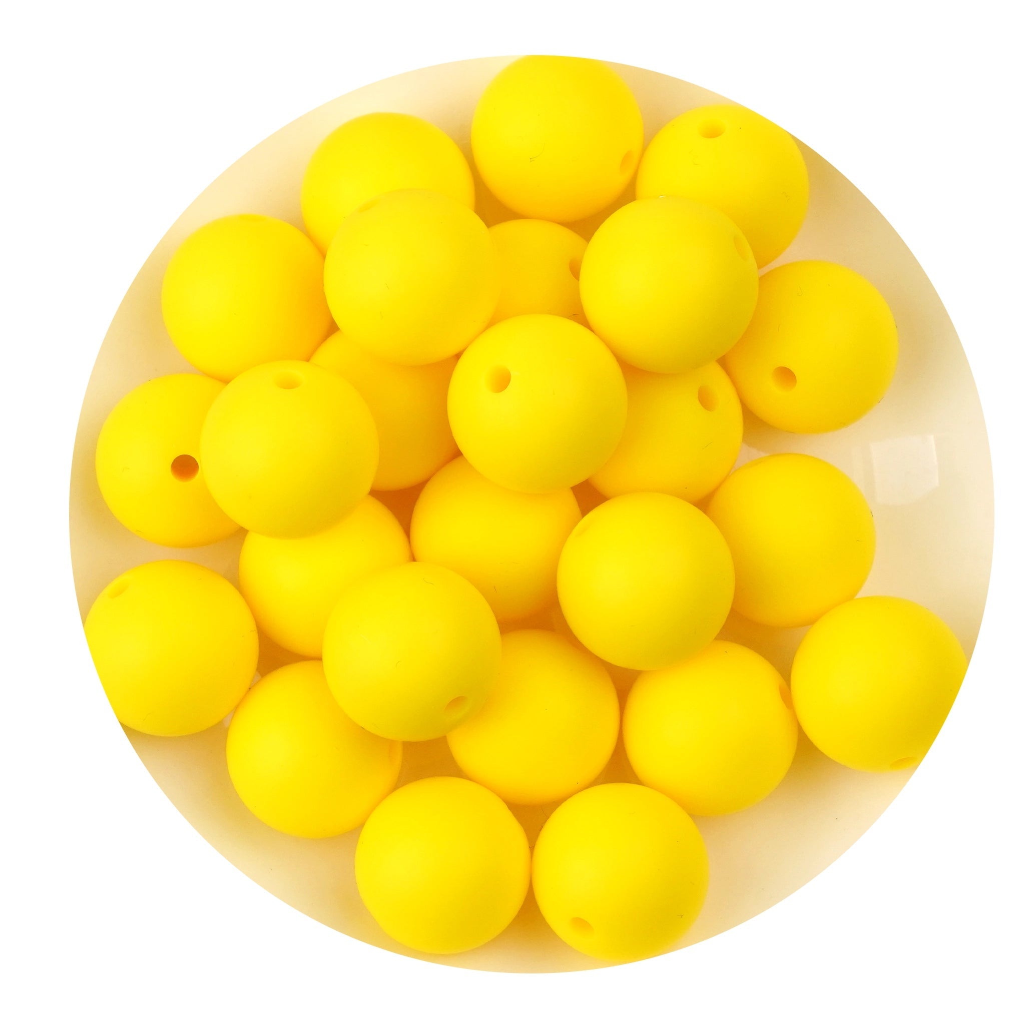 Silicone Bead Round - Yellow - DIY Craft Warehouse