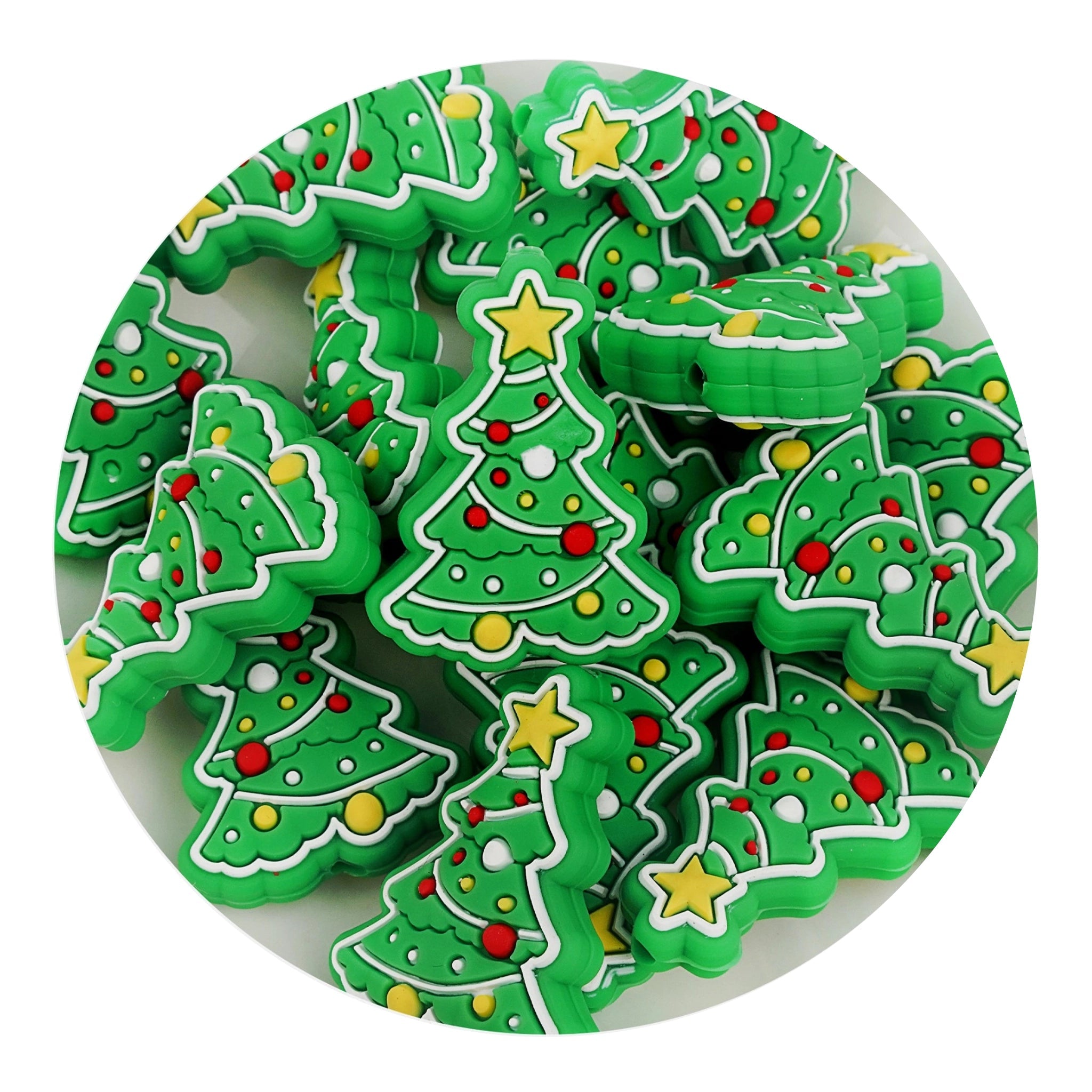 Silicone Focal Bead Christmas Tree - Green - DIY Craft Warehouse