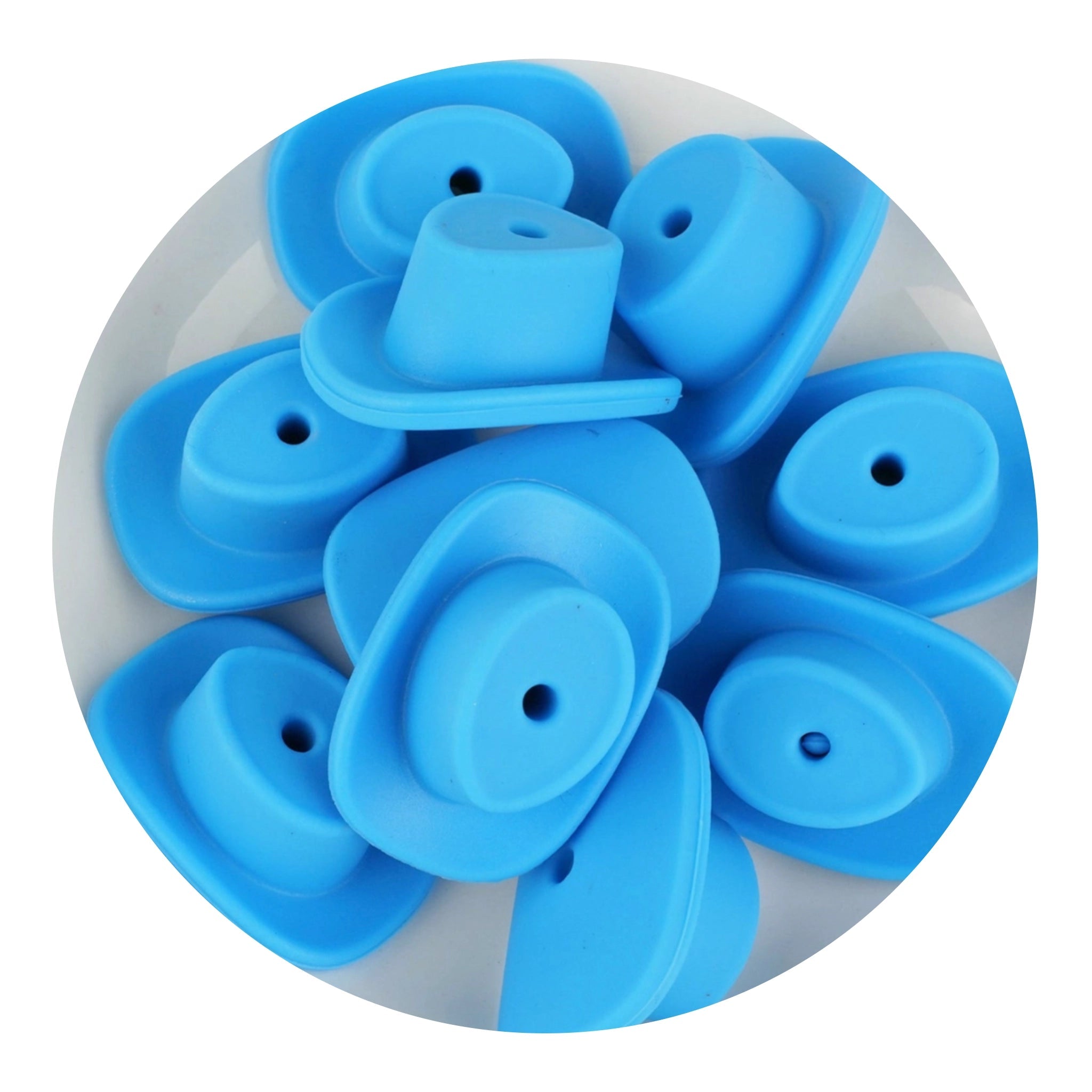 Silicone Focal Bead Cowboy Hat - Sky Blue - DIY Craft Warehouse