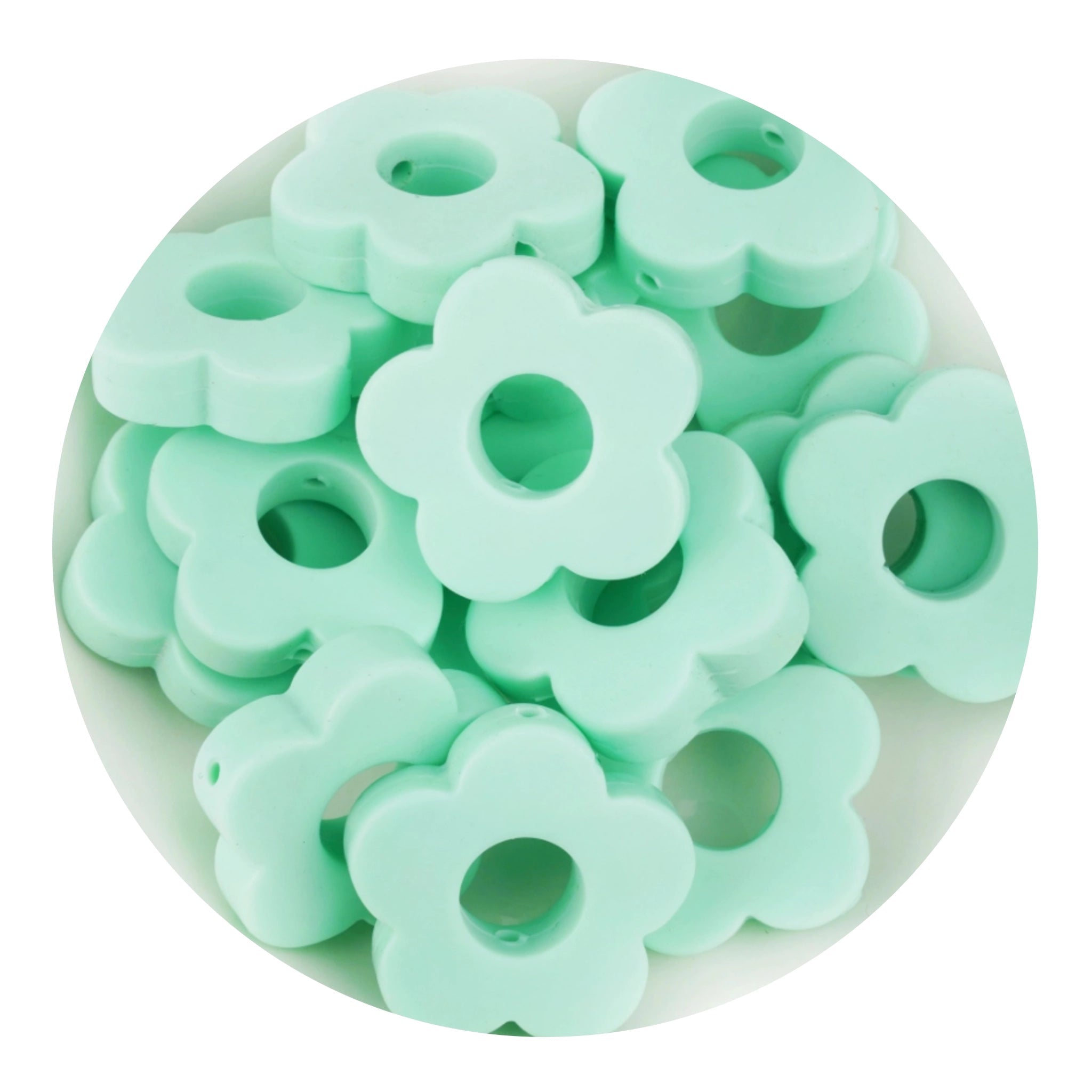 Silicone Focal Bead Flower - Mint - DIY Craft Warehouse