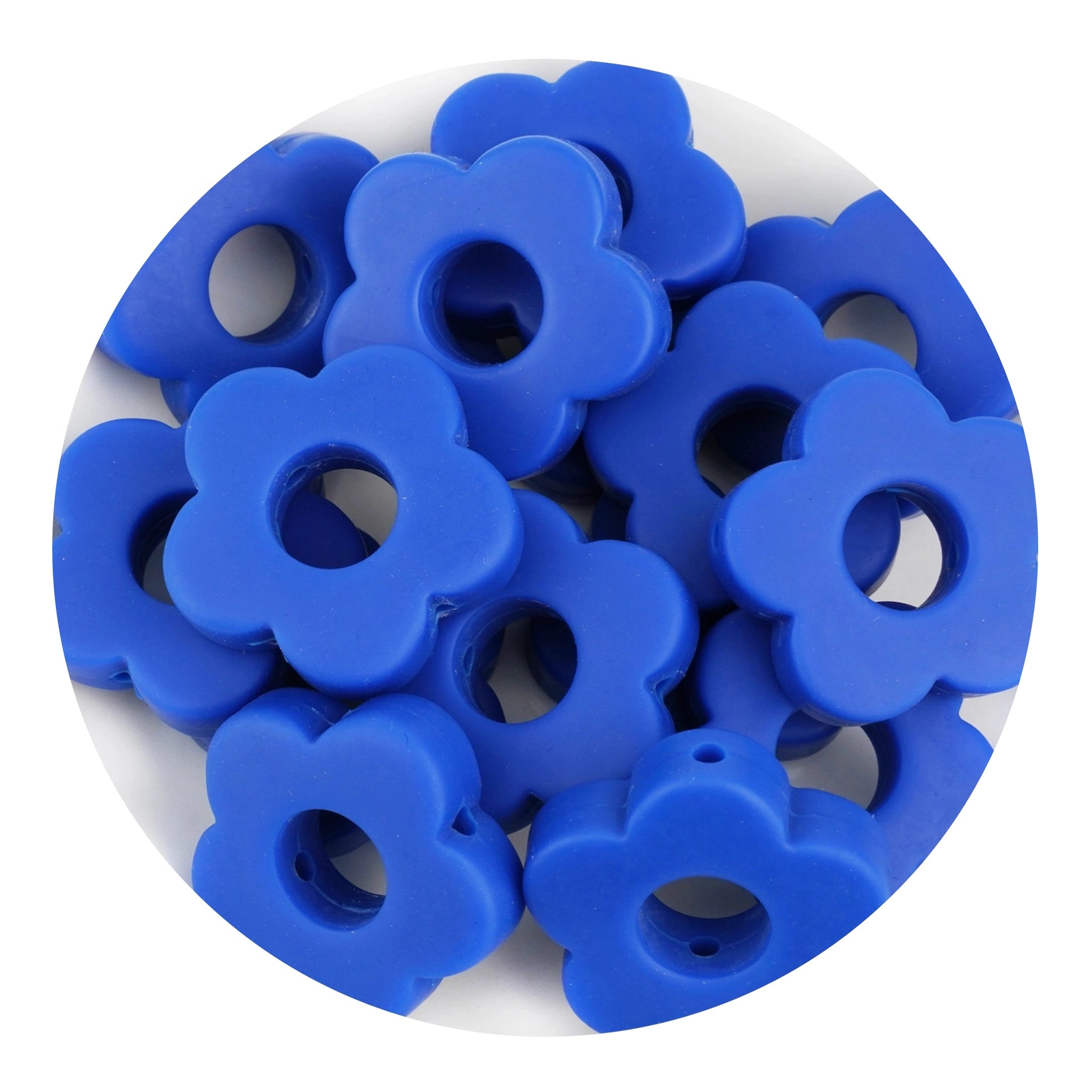 Silicone Focal Bead Flower - Navy - DIY Craft Warehouse