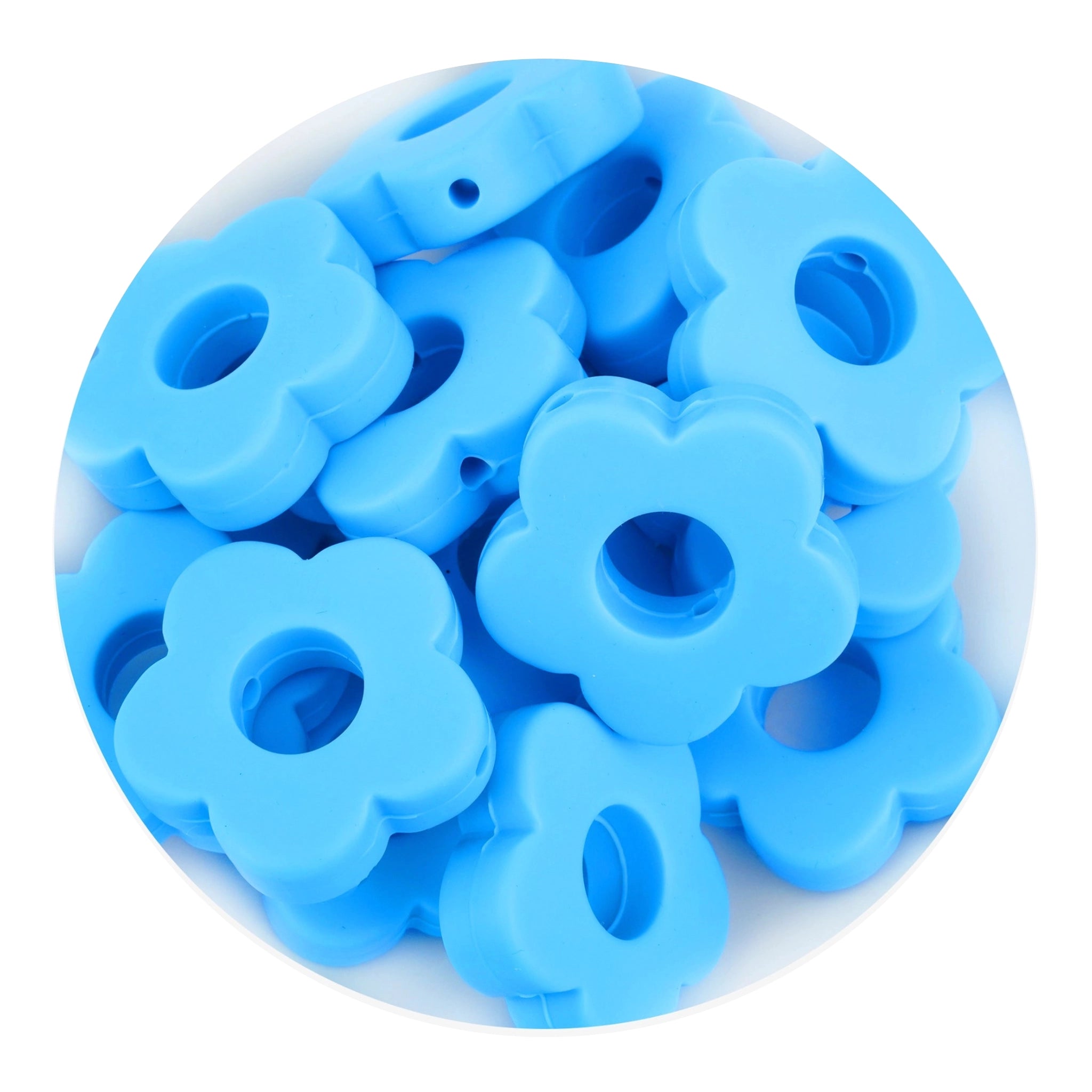 Silicone Focal Bead Flower - Sky Blue - DIY Craft Warehouse