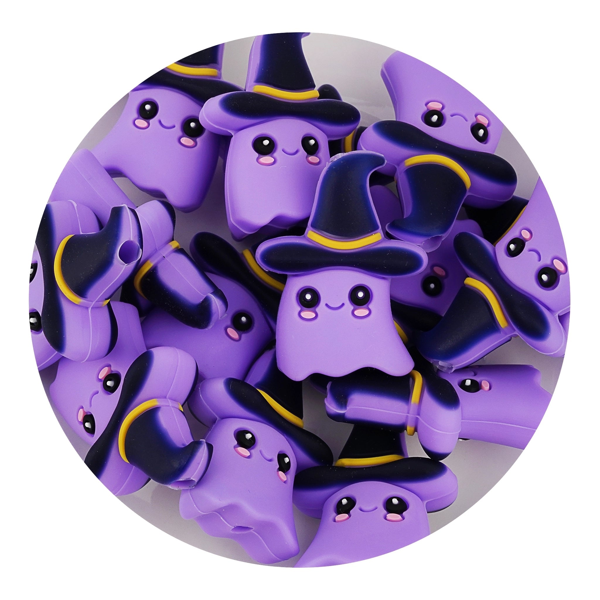 Silicone Focal Bead Ghost - Purple - DIY Craft Warehouse