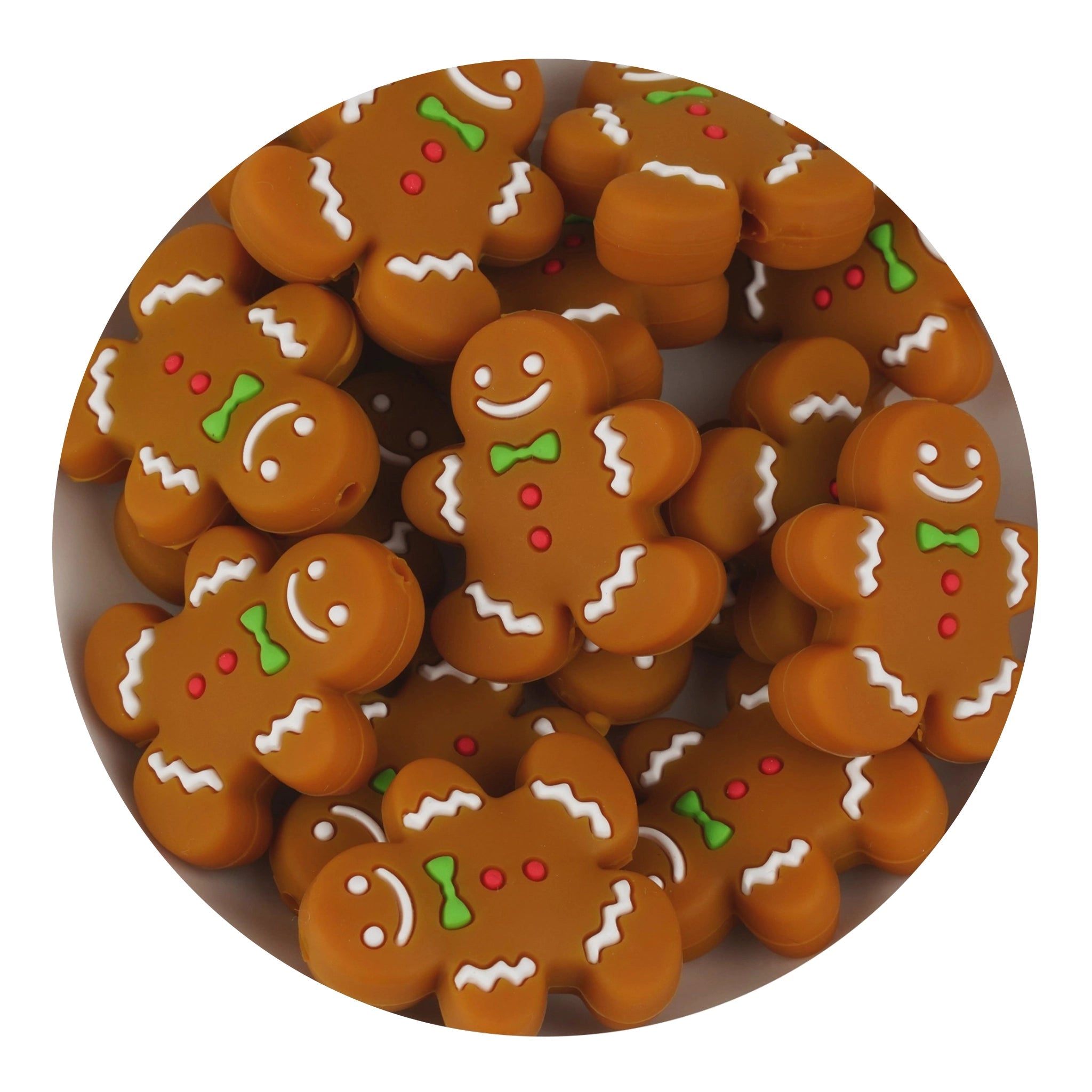 Silicone Focal Bead Gingerbread - Brown - DIY Craft Warehouse