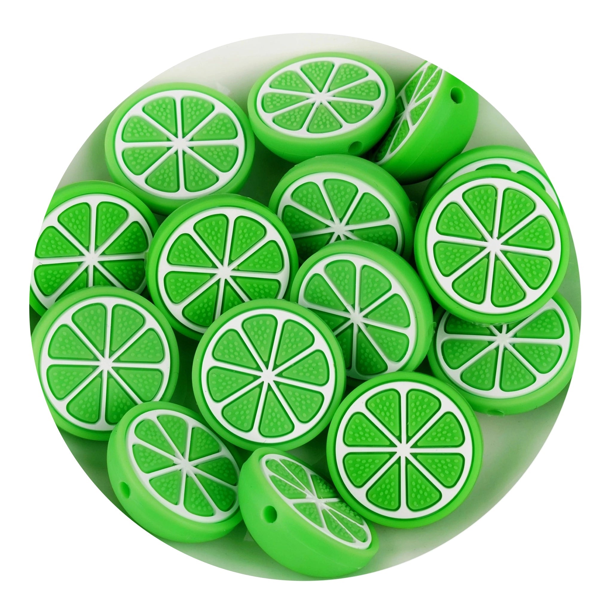 Silicone Focal Bead Lemon - Green - DIY Craft Warehouse