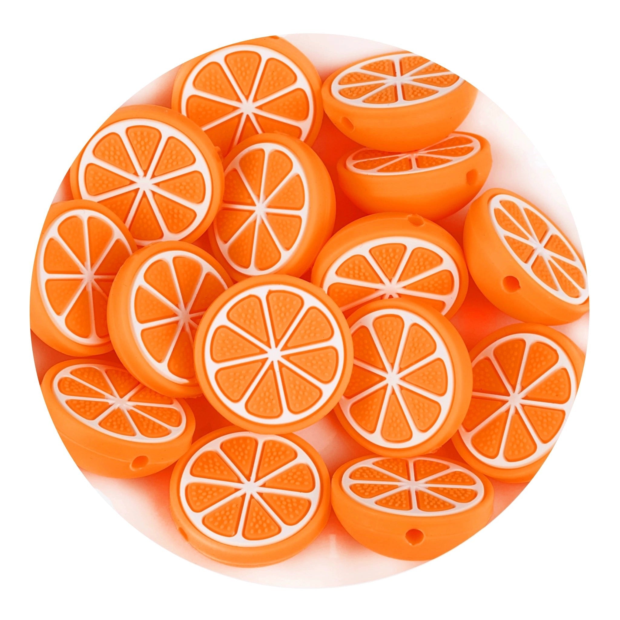 Silicone Focal Bead Lemon - Orange - DIY Craft Warehouse