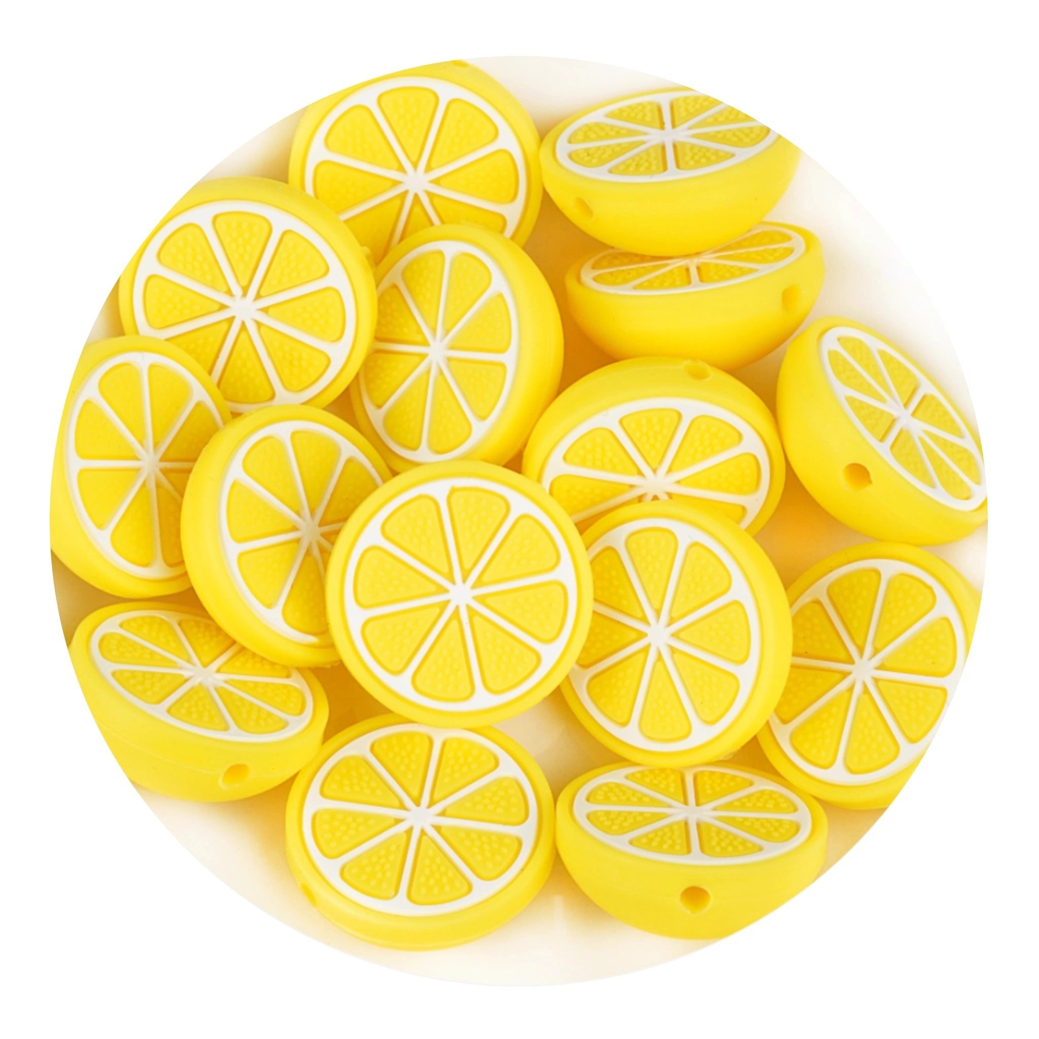 Silicone Focal Bead Lemon - Yellow - DIY Craft Warehouse