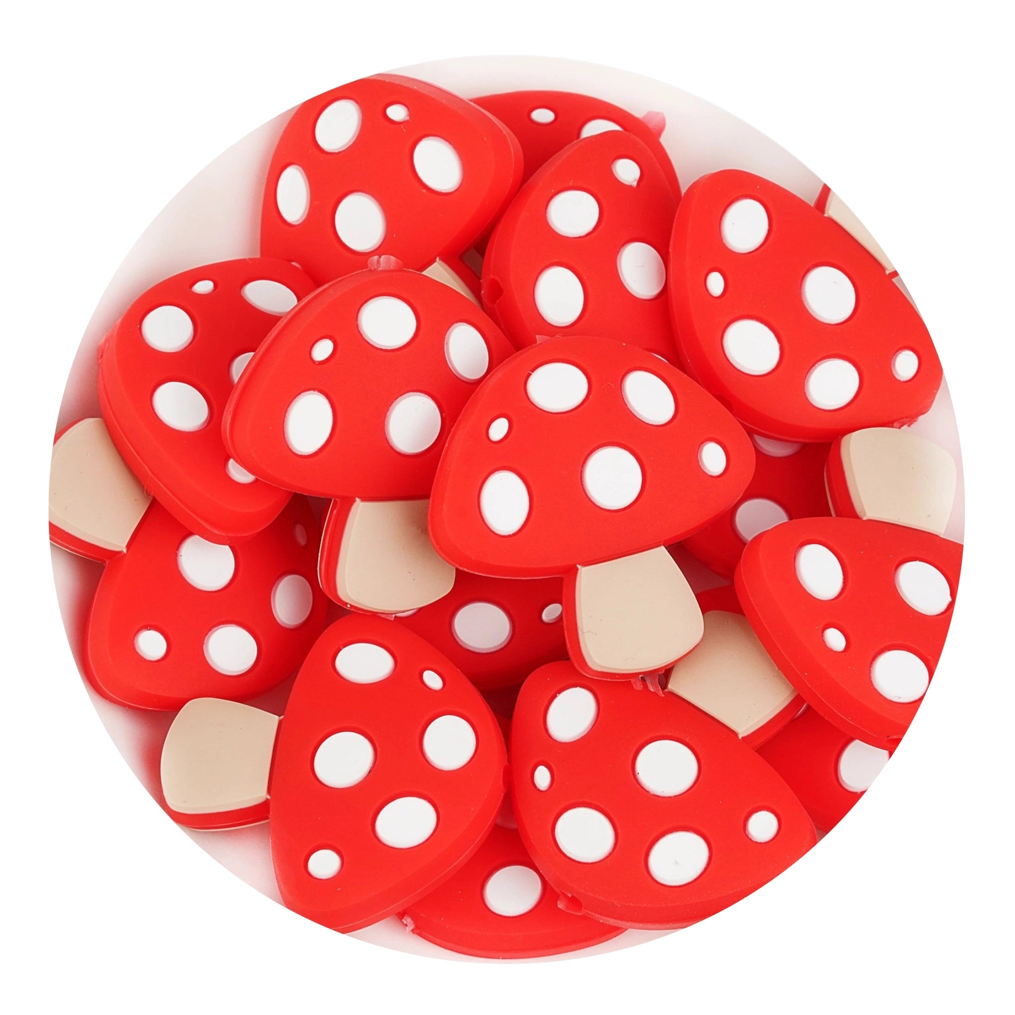 Silicone Focal Bead Mushroom - Red - DIY Craft Warehouse