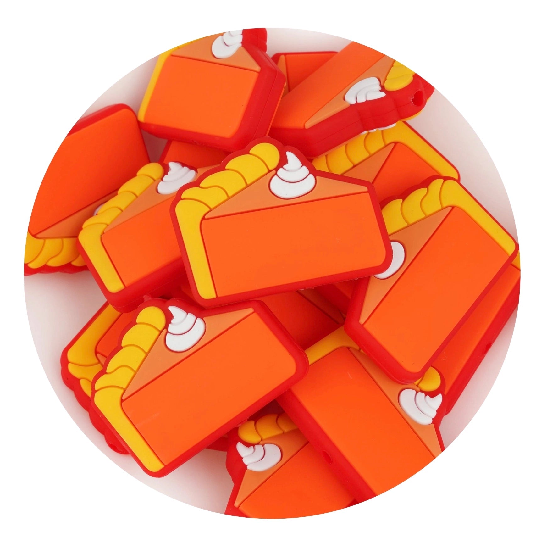 Silicone Focal Bead Pie - Orange - DIY Craft Warehouse