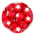 Silicone Focal Bead Round Star - Red - DIY Craft Warehouse