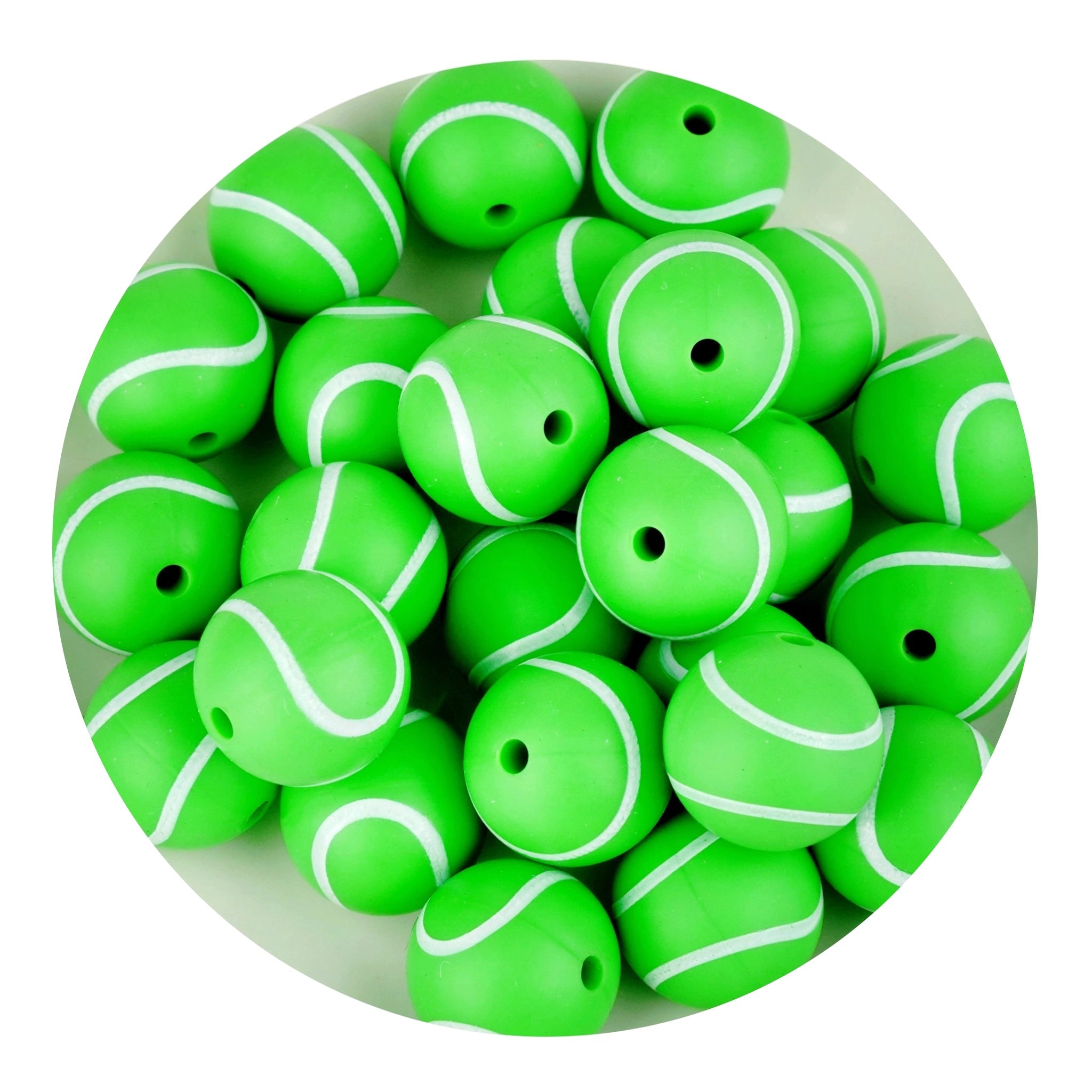 Silicone Focal Bead Round Tennis - Green - DIY Craft Warehouse