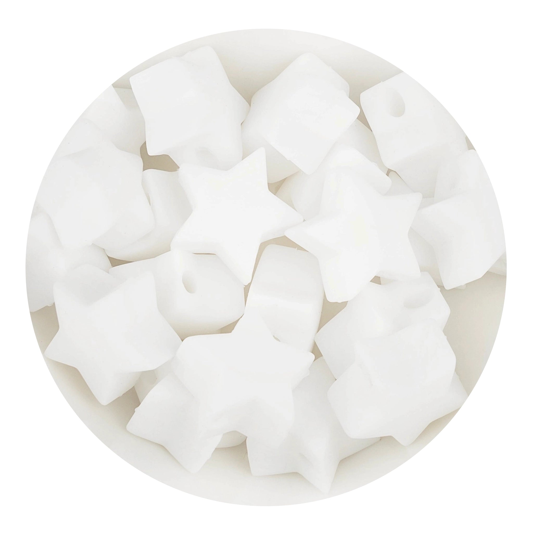 Silicone Focal Bead Star - White - DIY Craft Warehouse