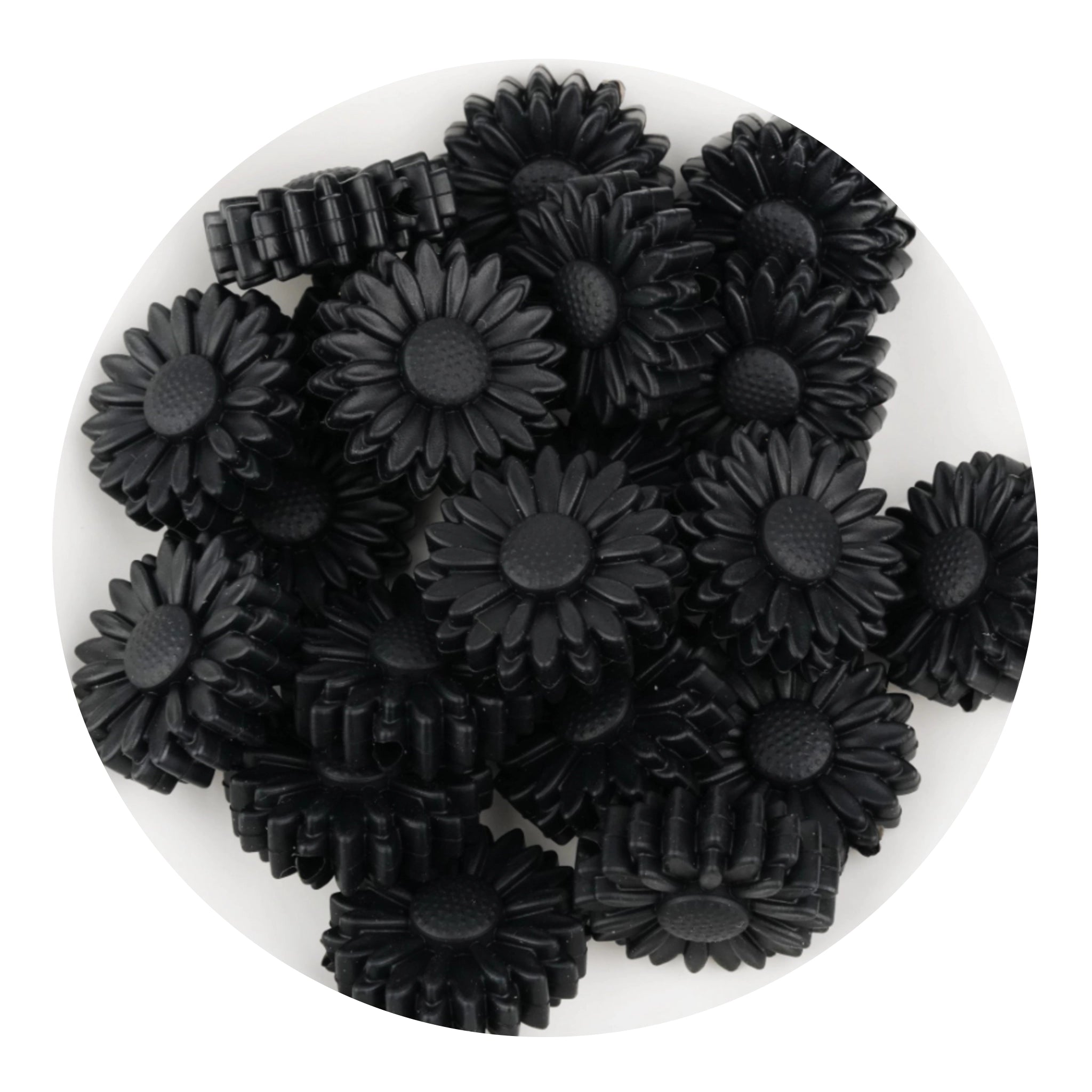 Silicone Focal Bead Sunflower - Black - DIY Craft Warehouse