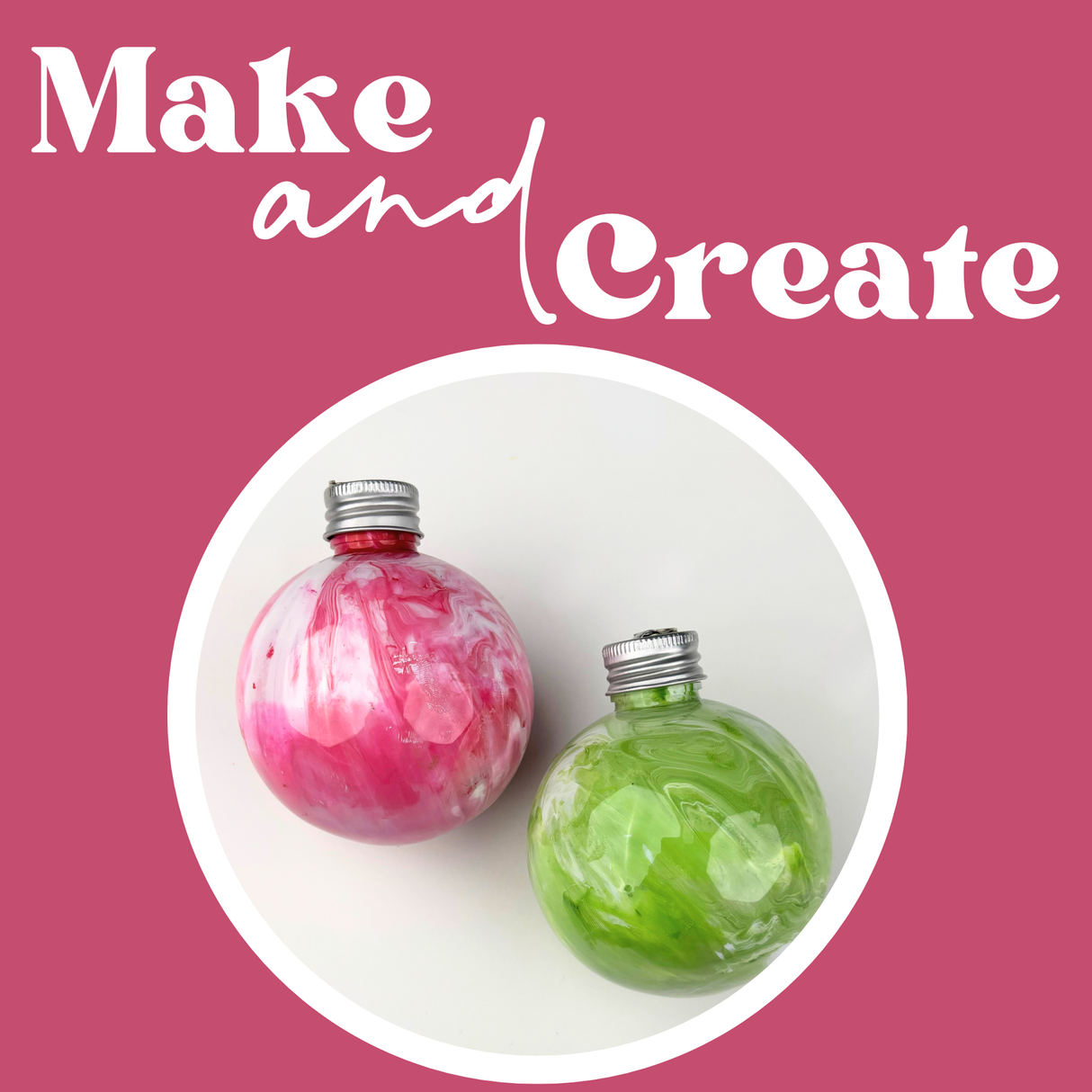 Project - Red & Green Marble Paint Ornament