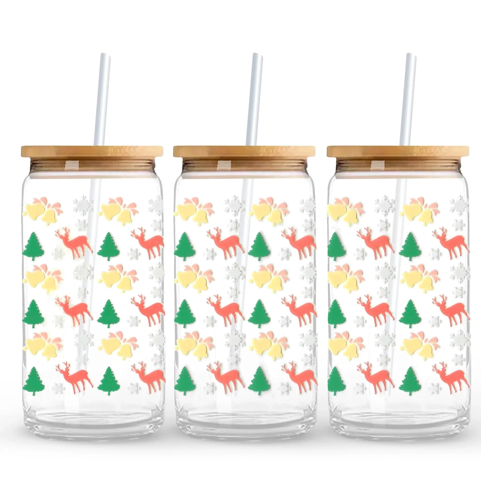 UV DTF Wrap - Christmas Trees, Deer & Bells - DIY Craft Warehouse