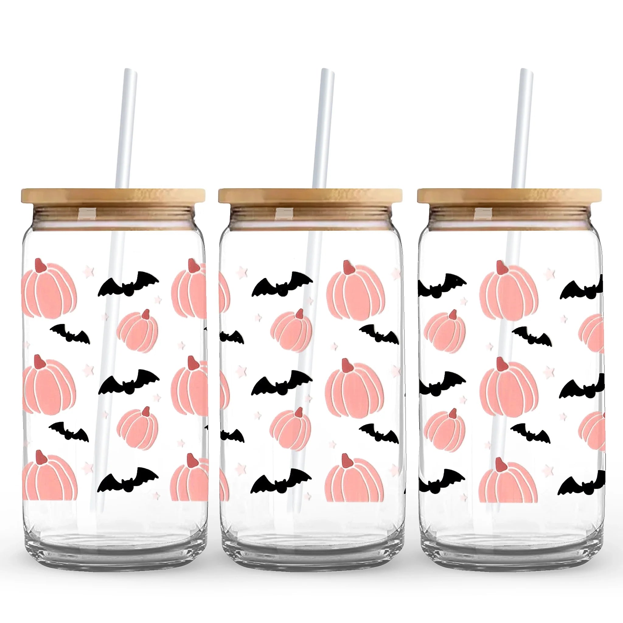 UV DTF Wrap -  Pink Bats & Pumpkins - DIY Craft Warehouse