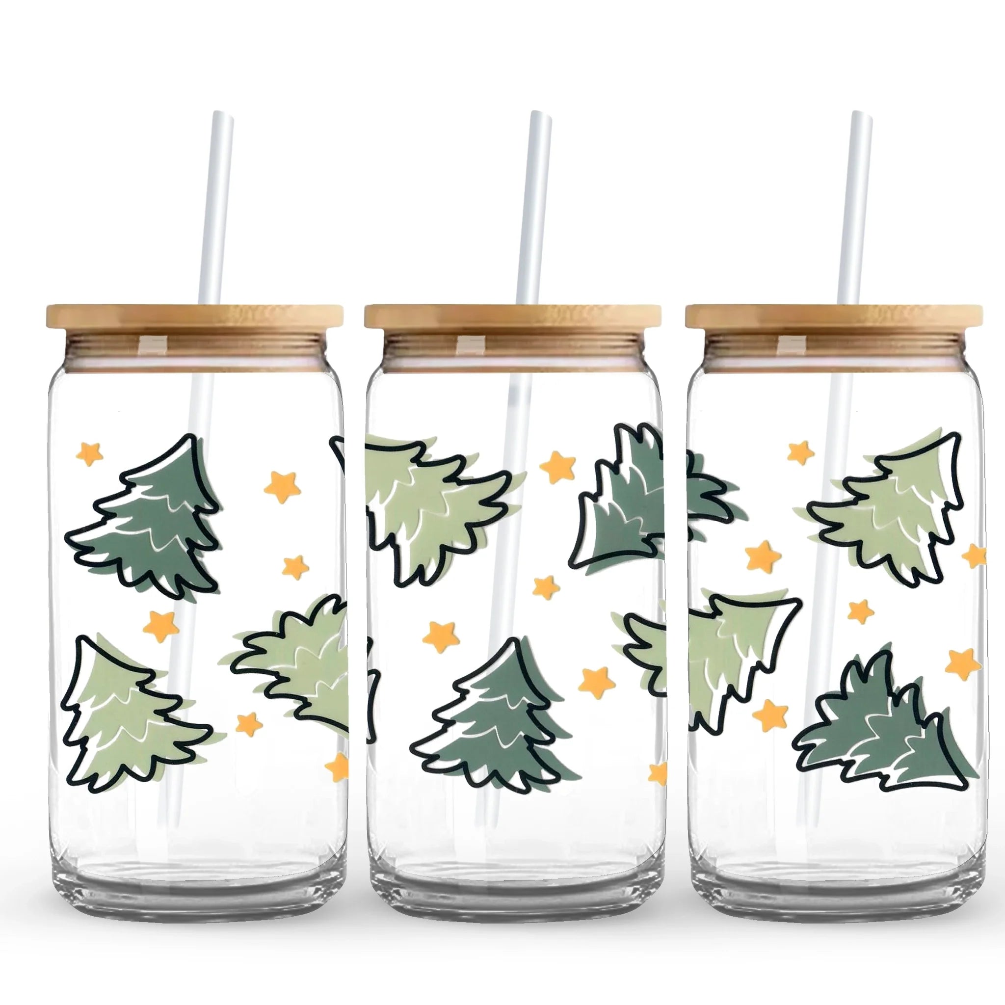 UV DTF Wrap -  Winter Green Trees - DIY Craft Warehouse