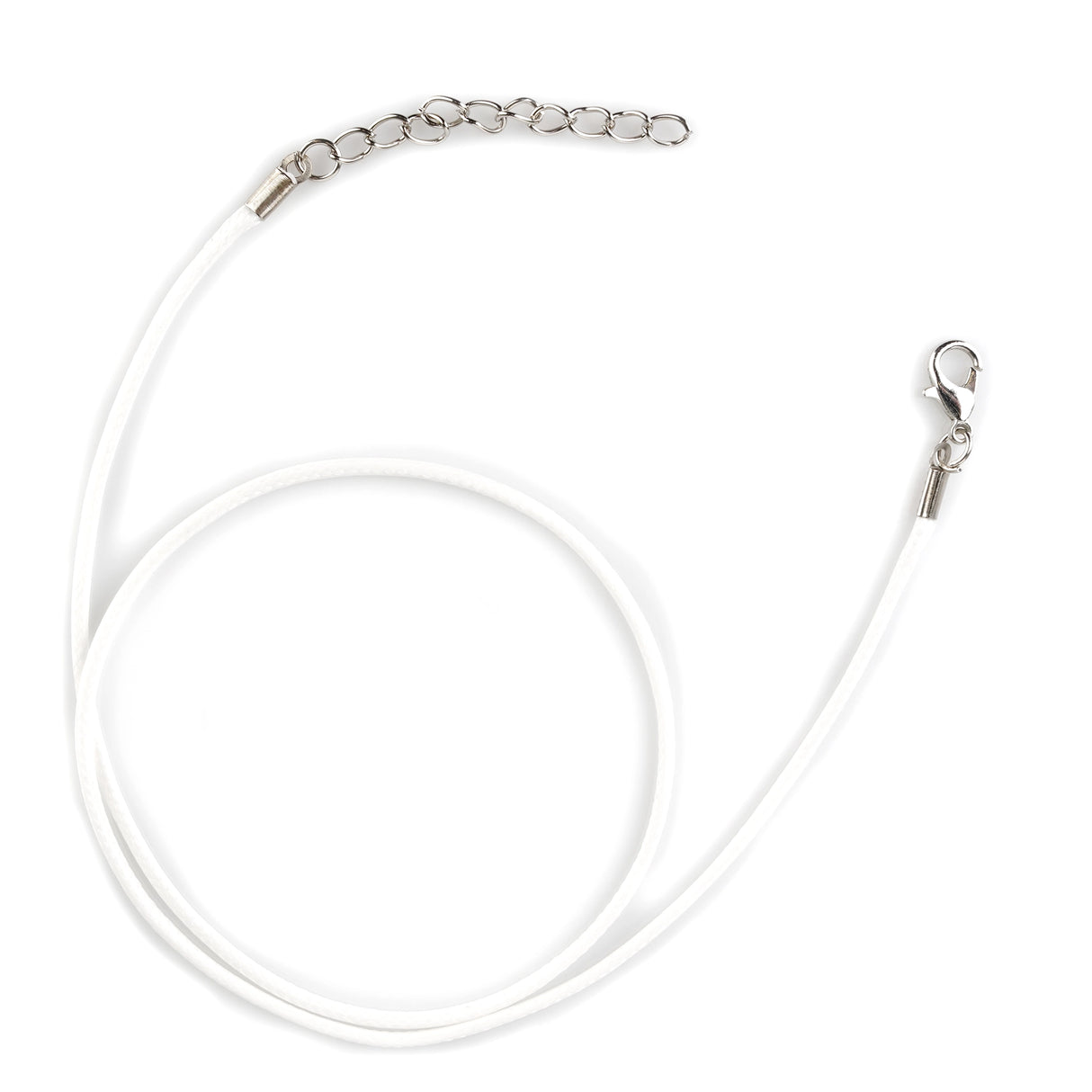 Wax Rope, Lobster Clasp & Extender Chain - White