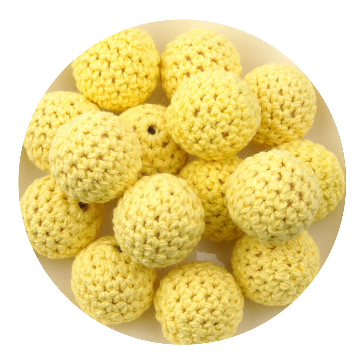 Crochet Wood Bead - Yellow