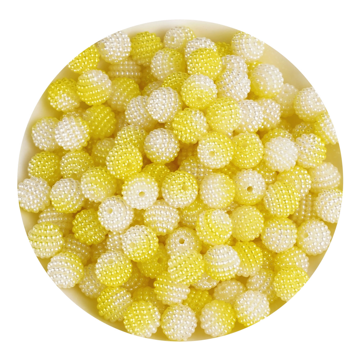 Bumpy Beads - Yellow & White 2 Tone